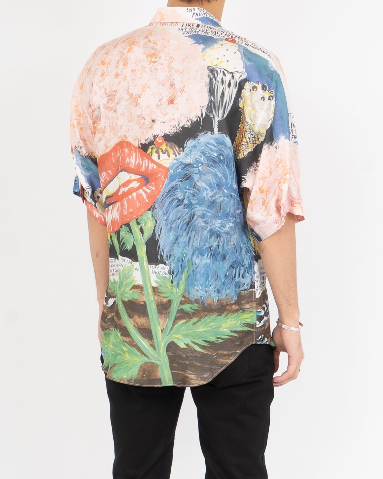 FW19 Raymond Pettibon Print Silk Shirt