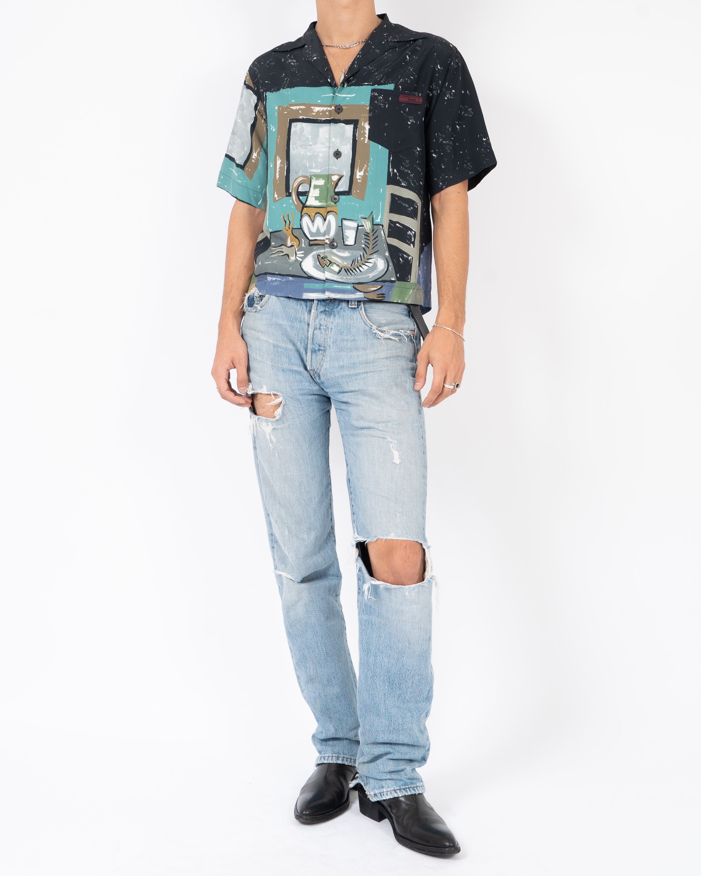 FW17 Pastel Table Print Viscose Shirt