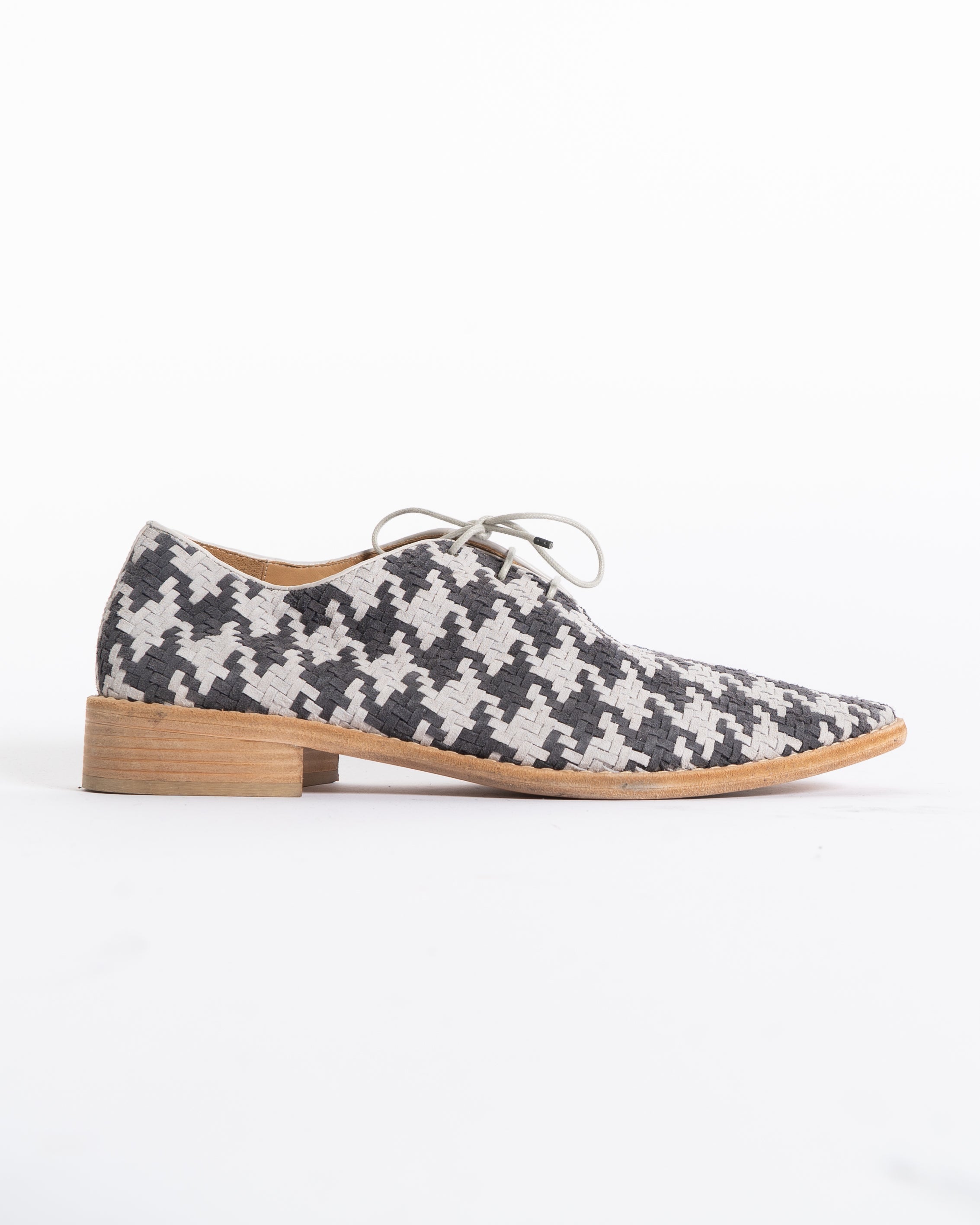 SS18 Woven Houndstooth Derbies Grey