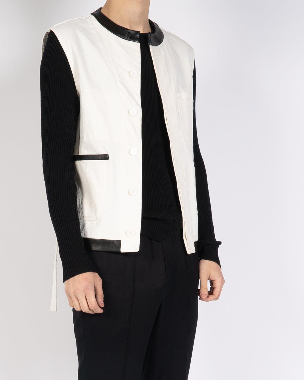 SS20 White Cotton Waist-Coat