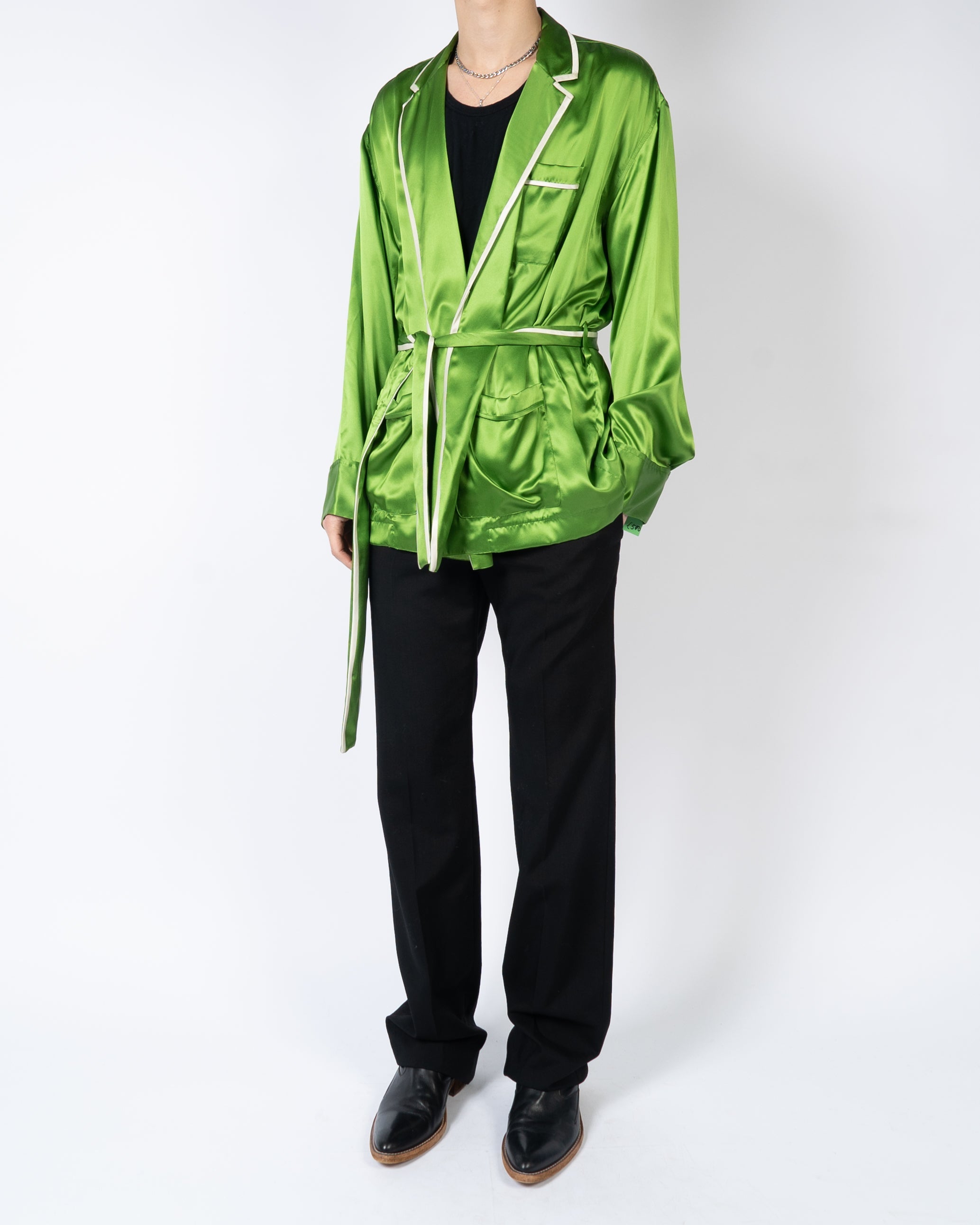 SS19 Dali Green Silk Pyjama Shirt