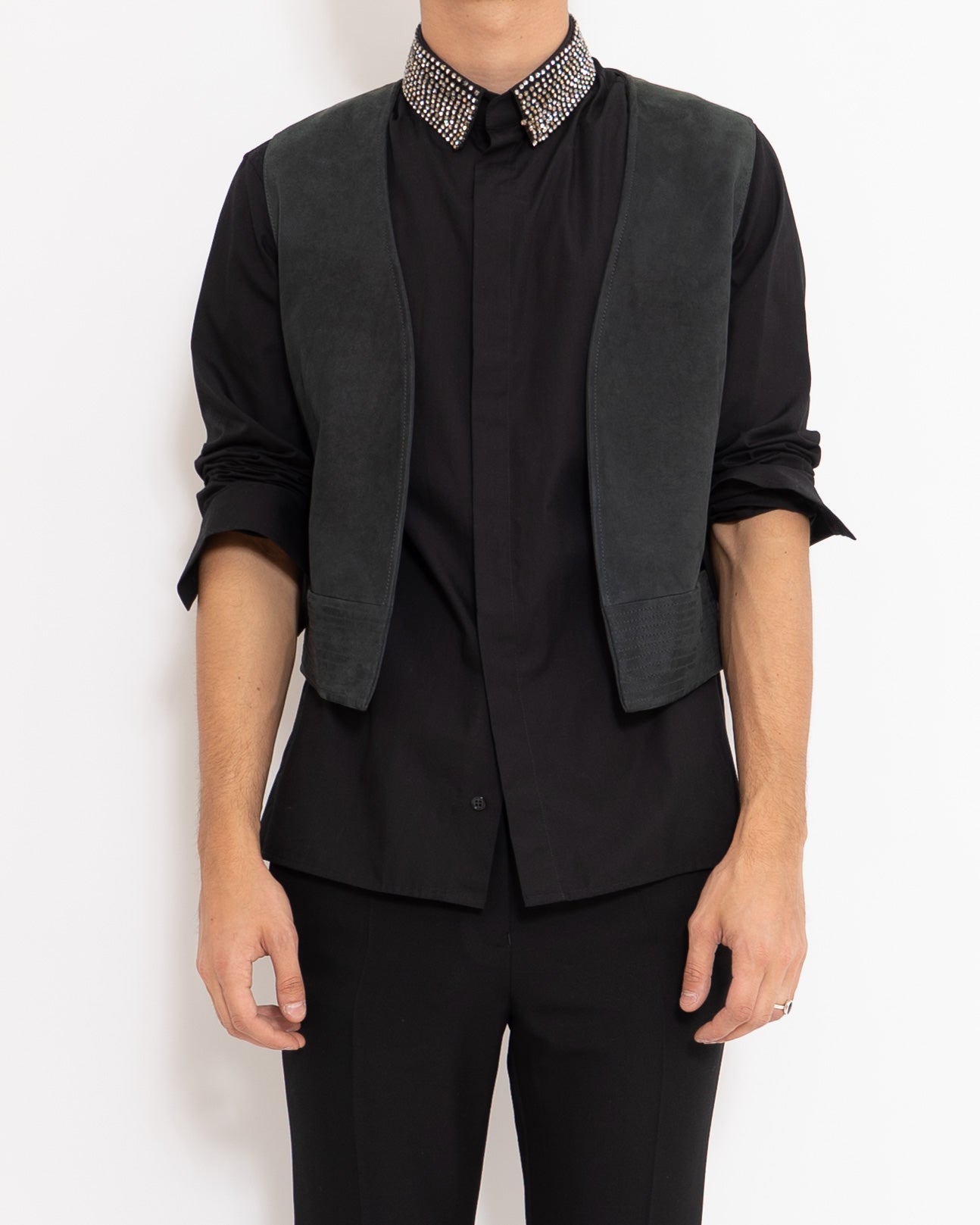 SS11 Renegado Petrol Lamb Leather Waistcoat