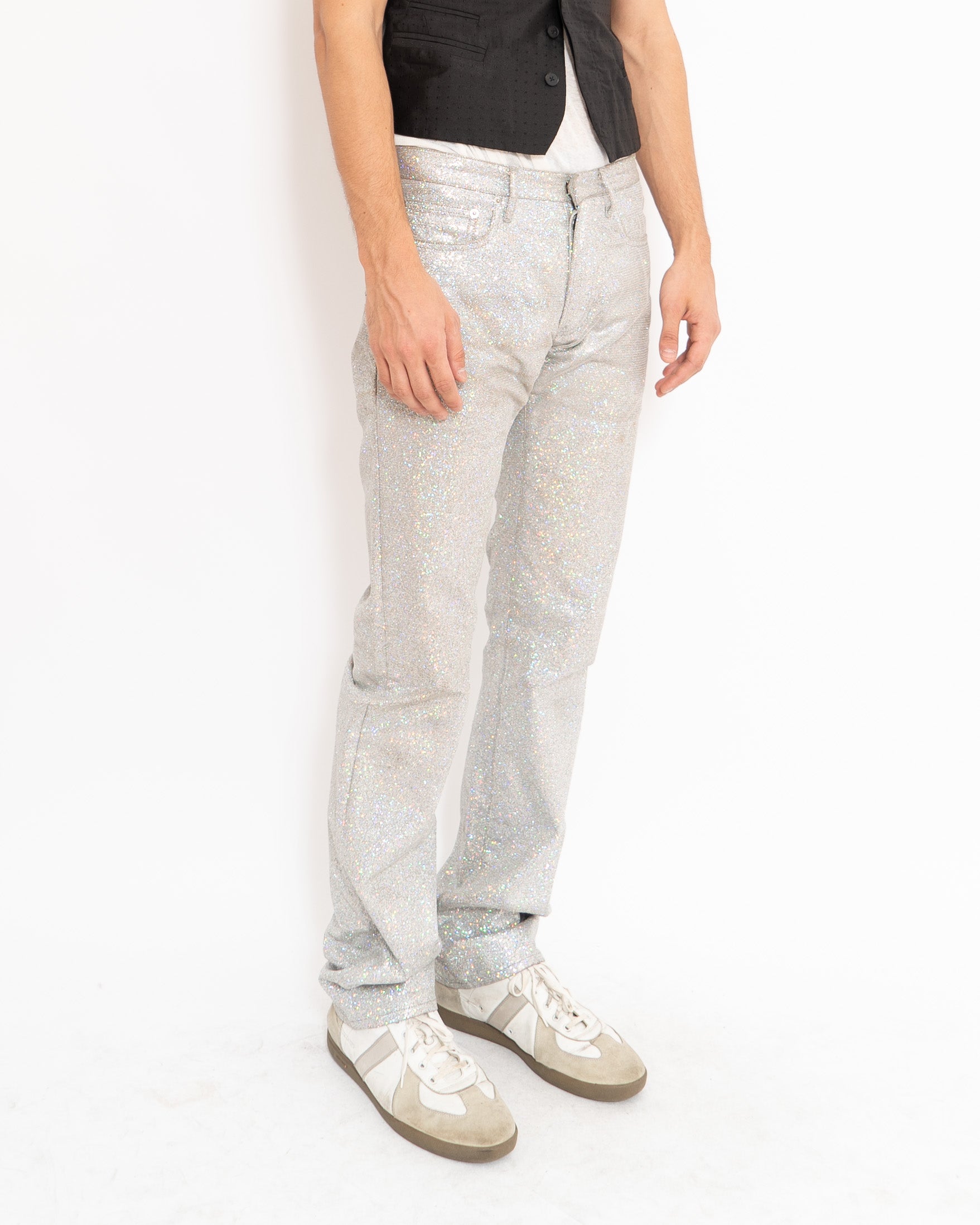 SS06 Silver Glitter Jeans