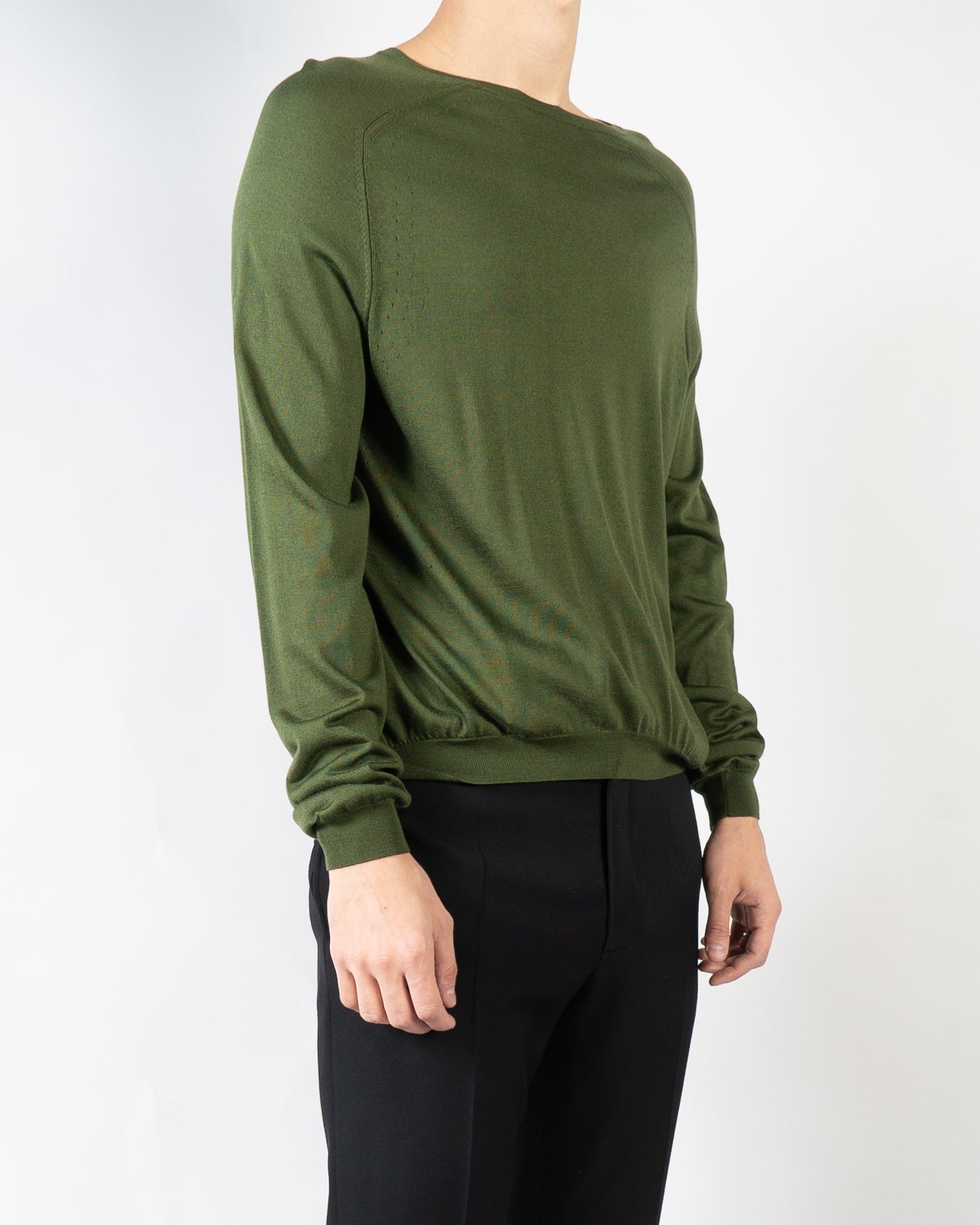 SS20 Sweater in Green Fine Wool