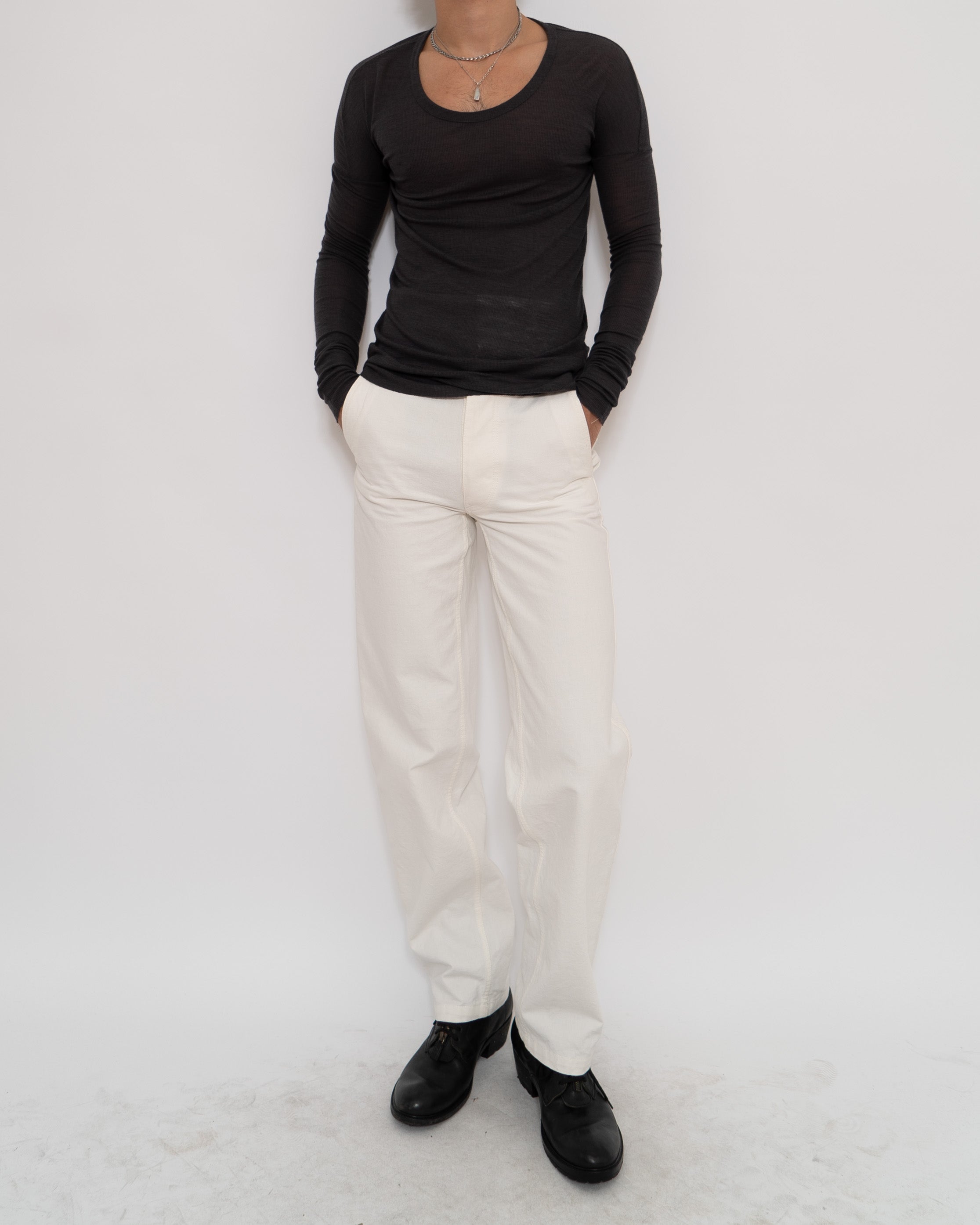 SS20 Crystall White Workwear Trousers Sample