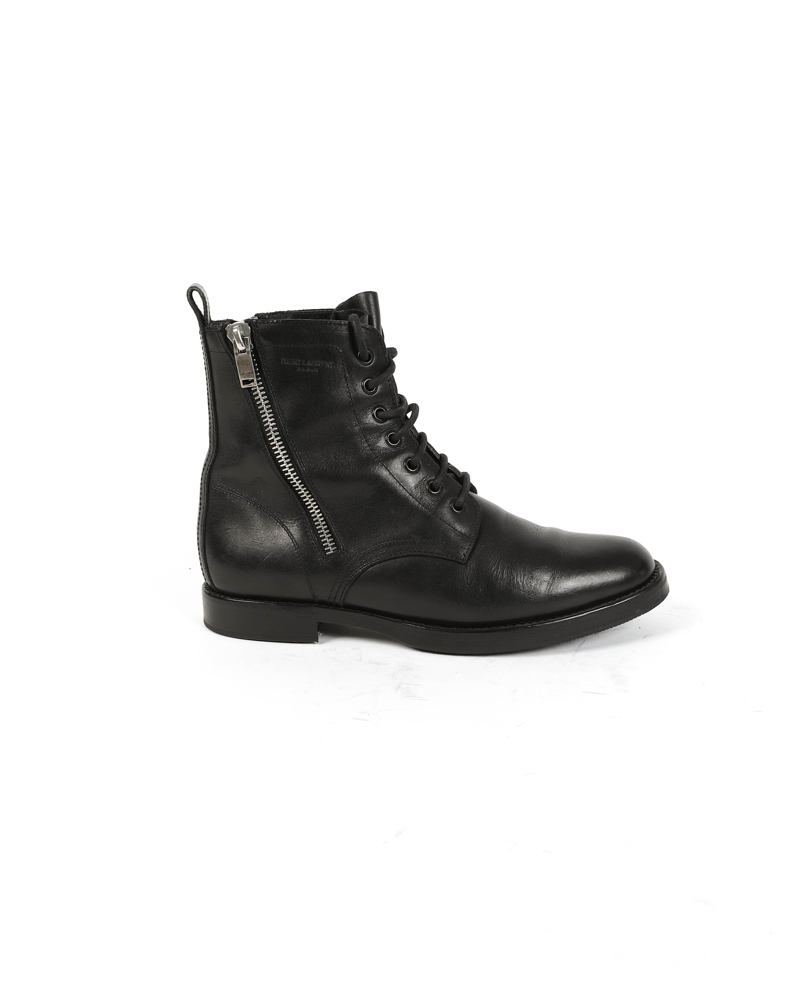 FW15 Double Zip Ranger Boots in Black Leather