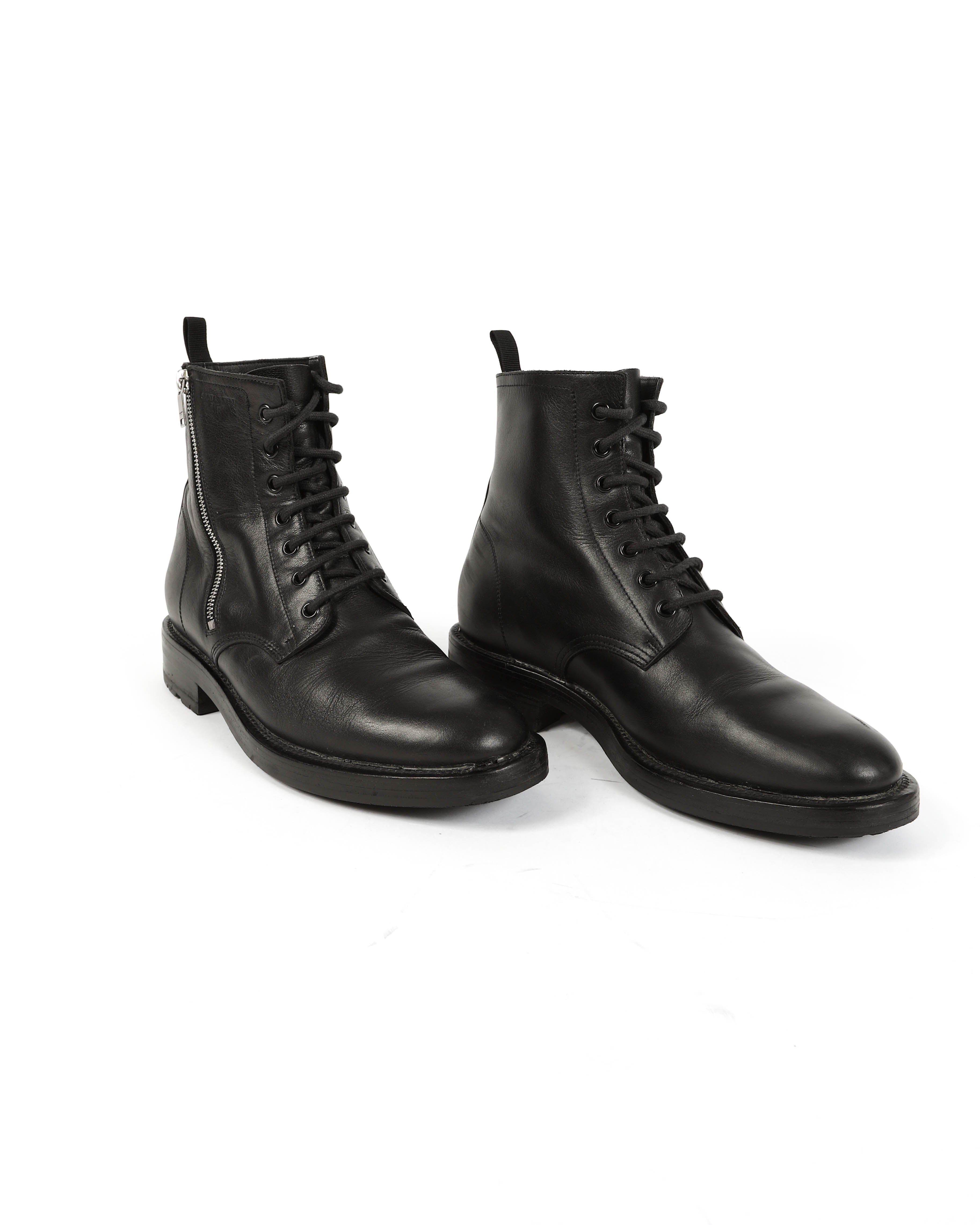 FW15 Single Zip Ranger Boots in Black Leather