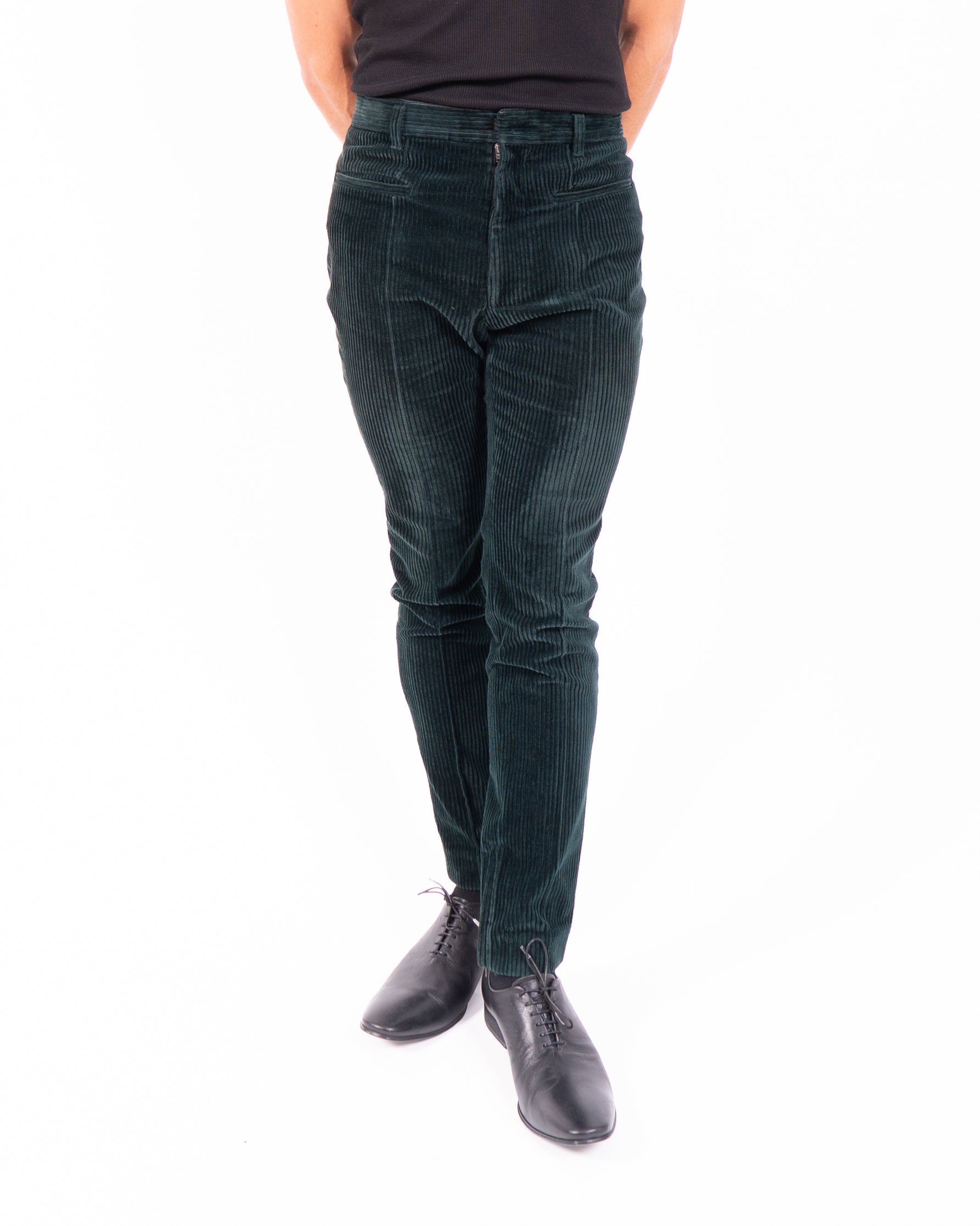 FW15 Skinny Pants in Green Corduroy