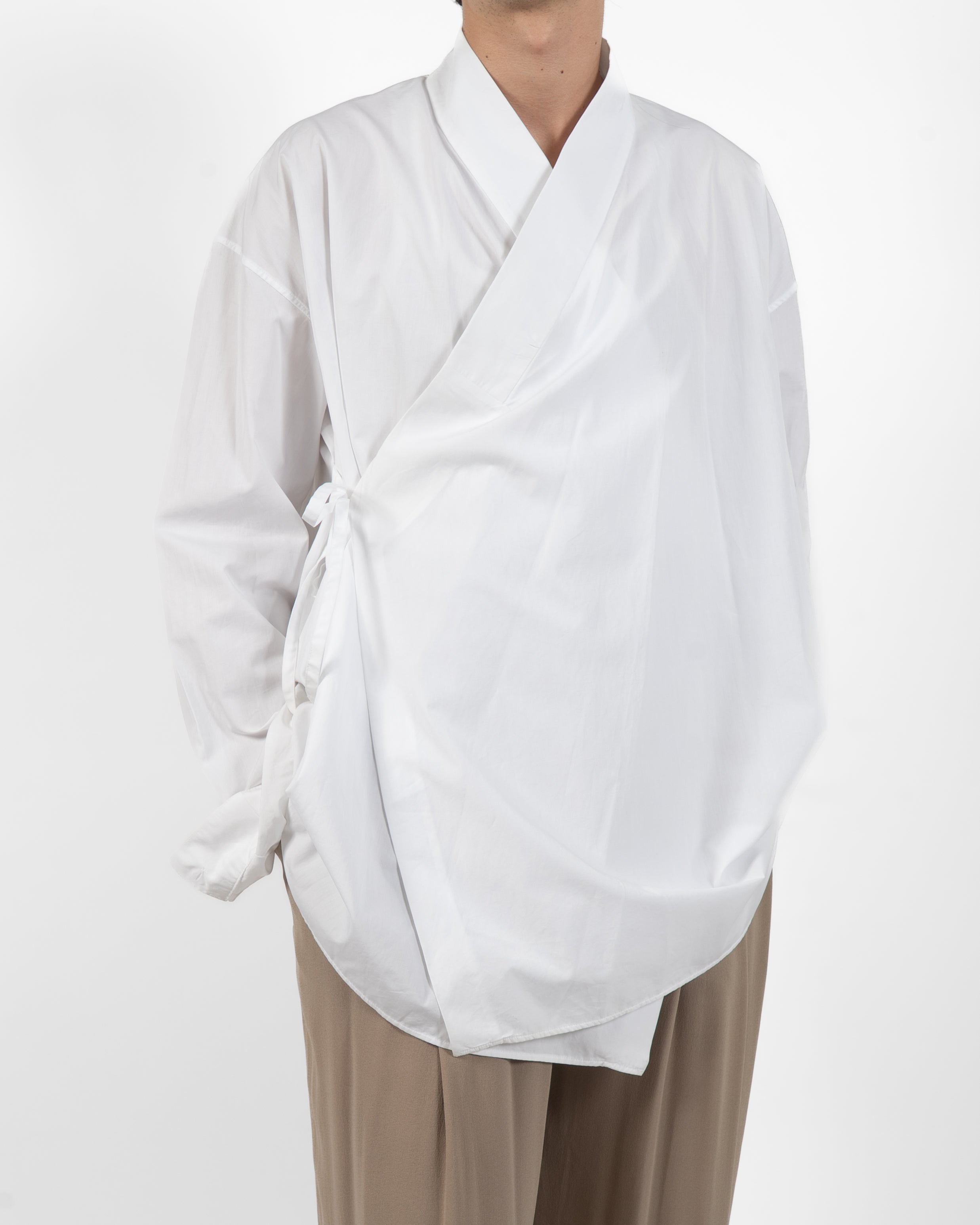 SS15 Oversized Kimono Shirt in White Cotton