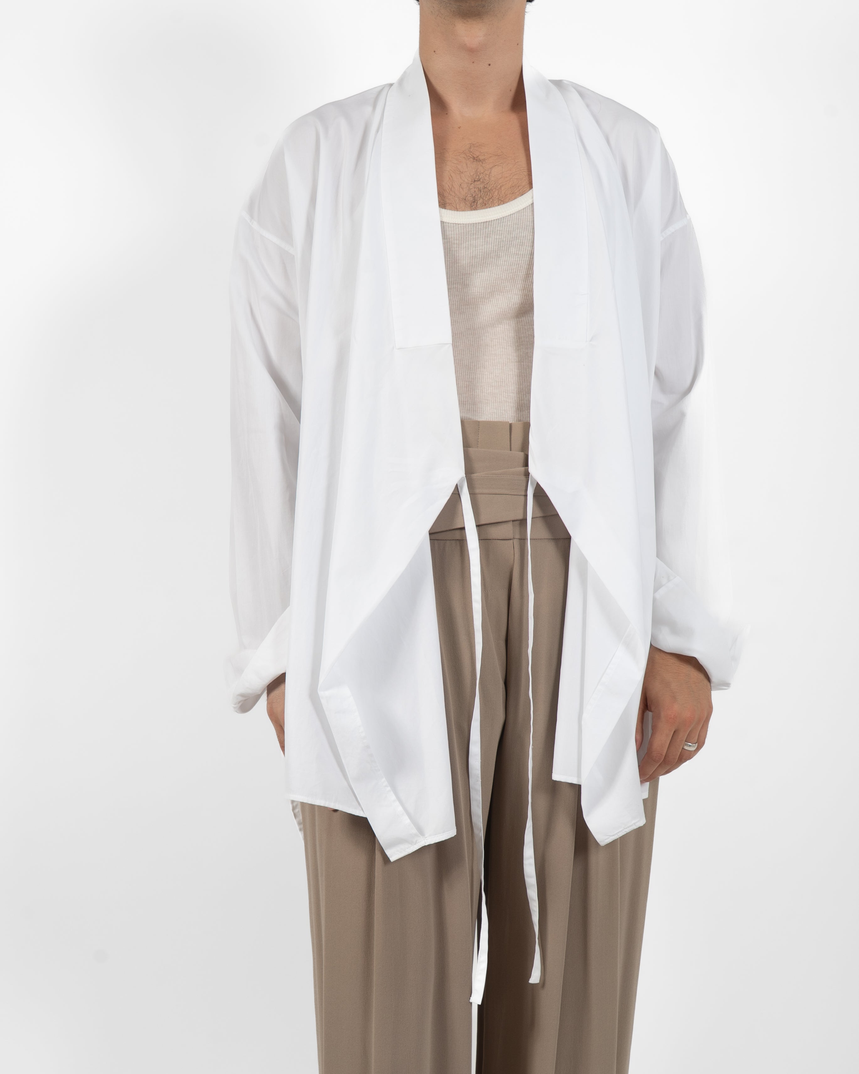 SS15 Oversized Kimono Shirt in White Cotton