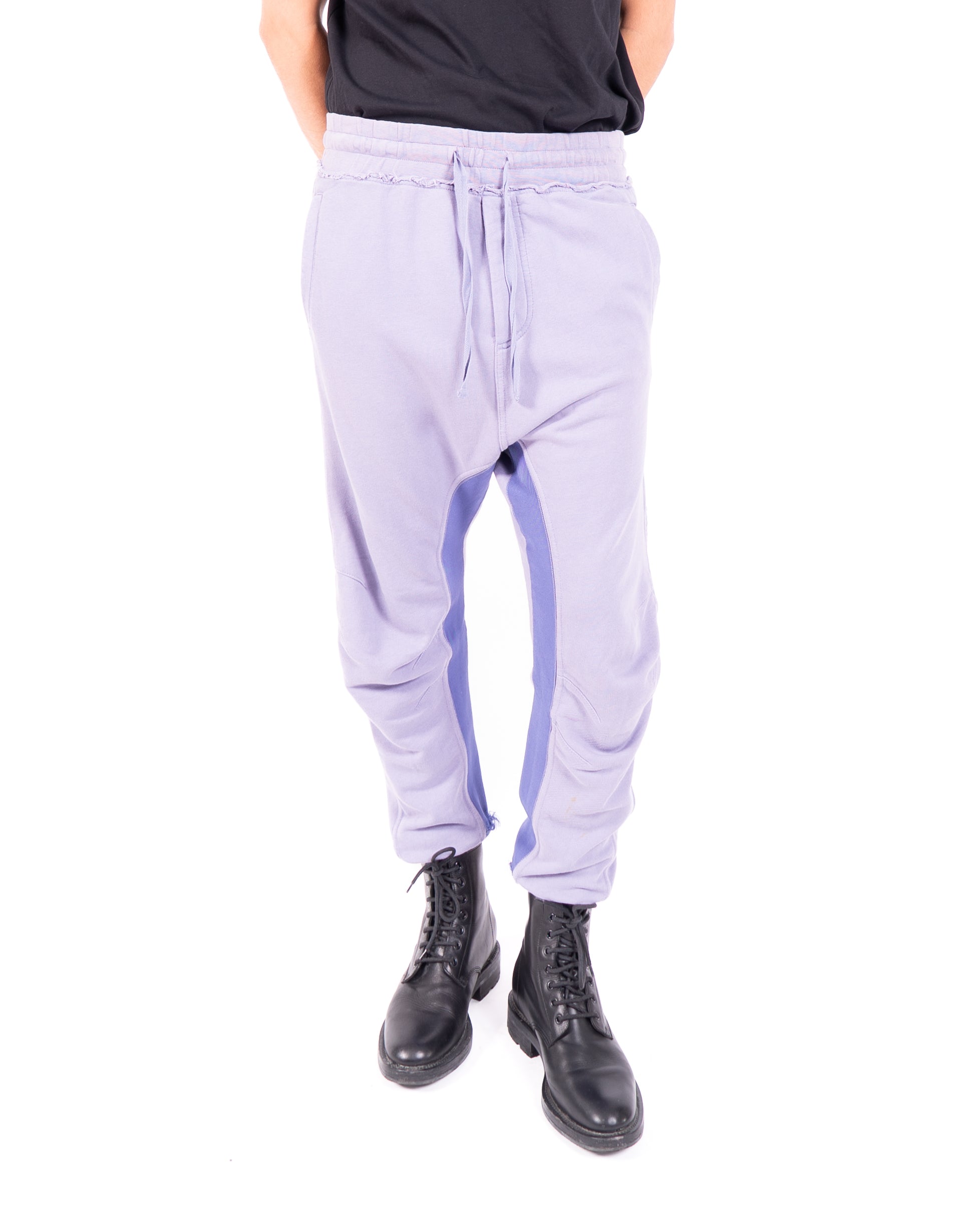 SS18 Distressed Biker Sweatpants in Lilac Perth Cotton