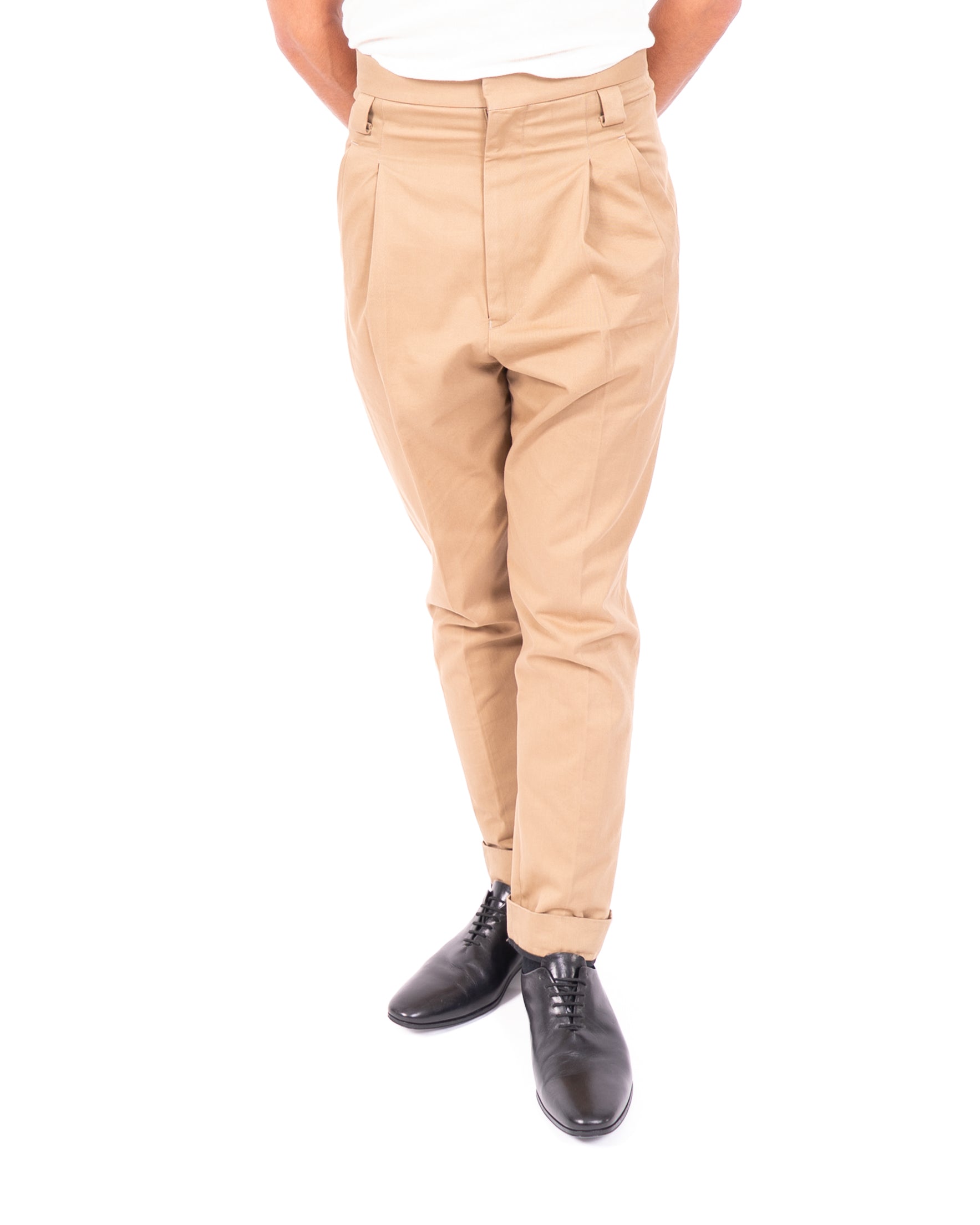 FW18 Drop Crotch Trousers in Camel Cotton