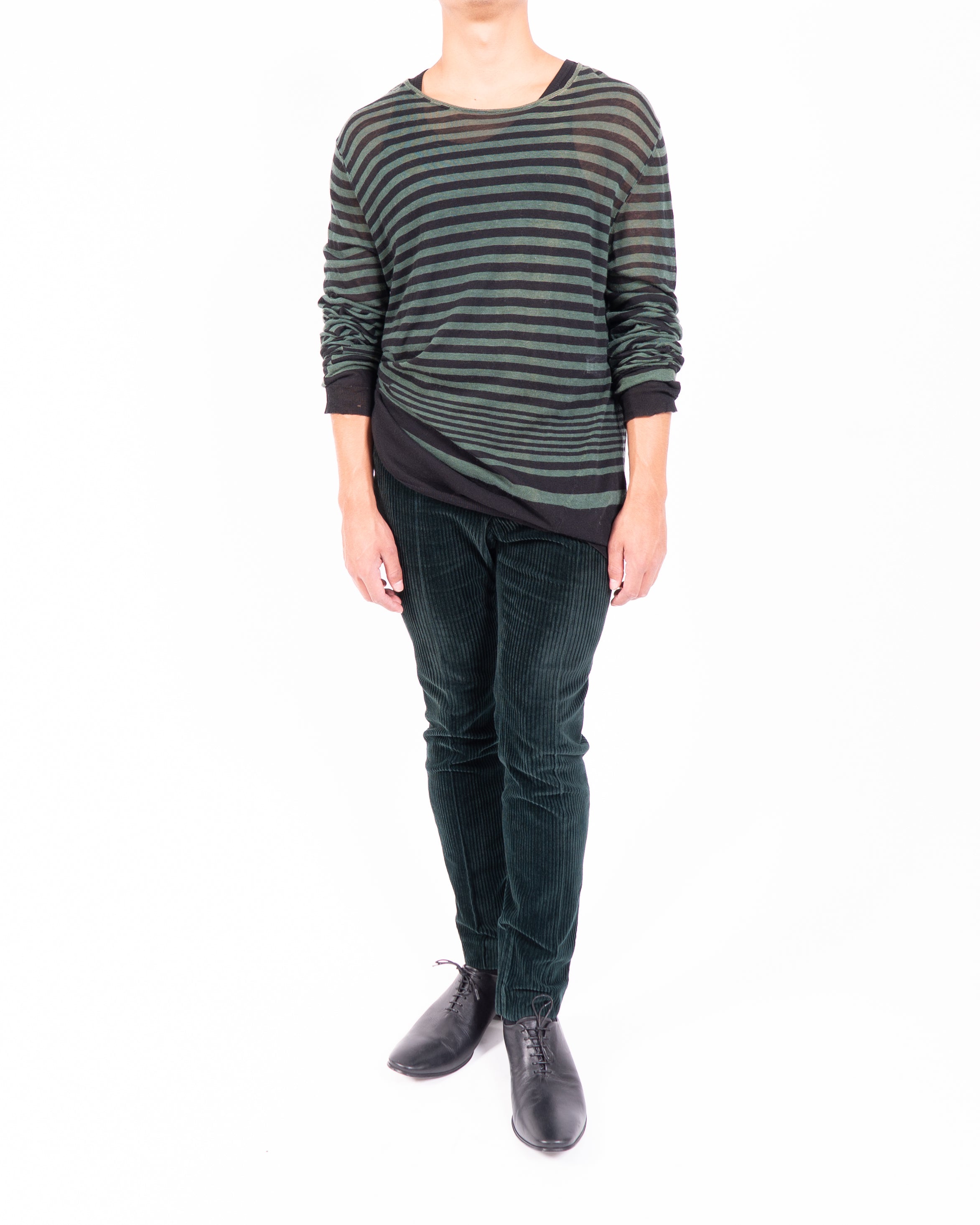 FW15 Skinny Pants in Green Corduroy