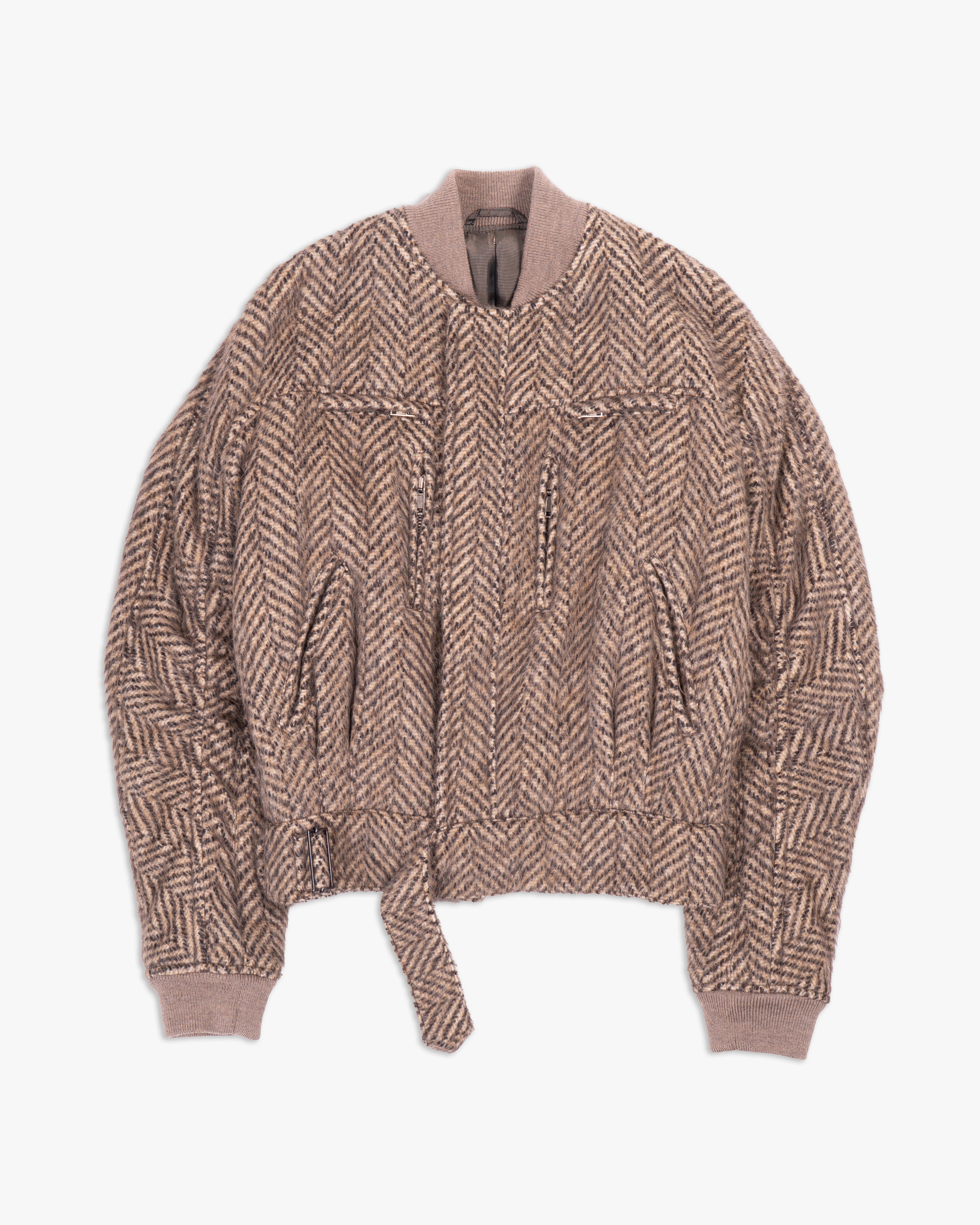 FW15 Oversized Biker Bomber in Chevron Alpaca