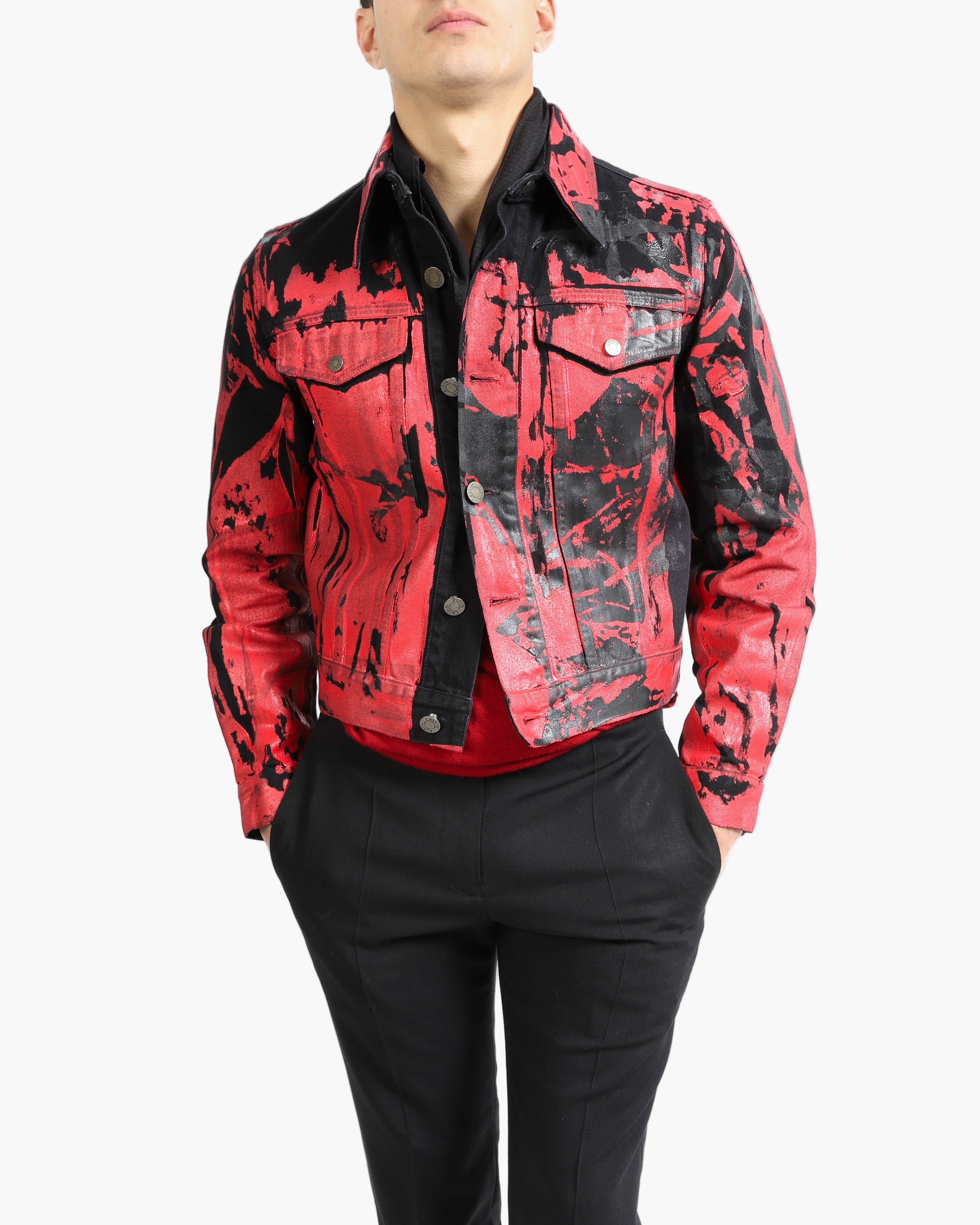 FW18 Red Warhol Screenprinted Denim Jacket