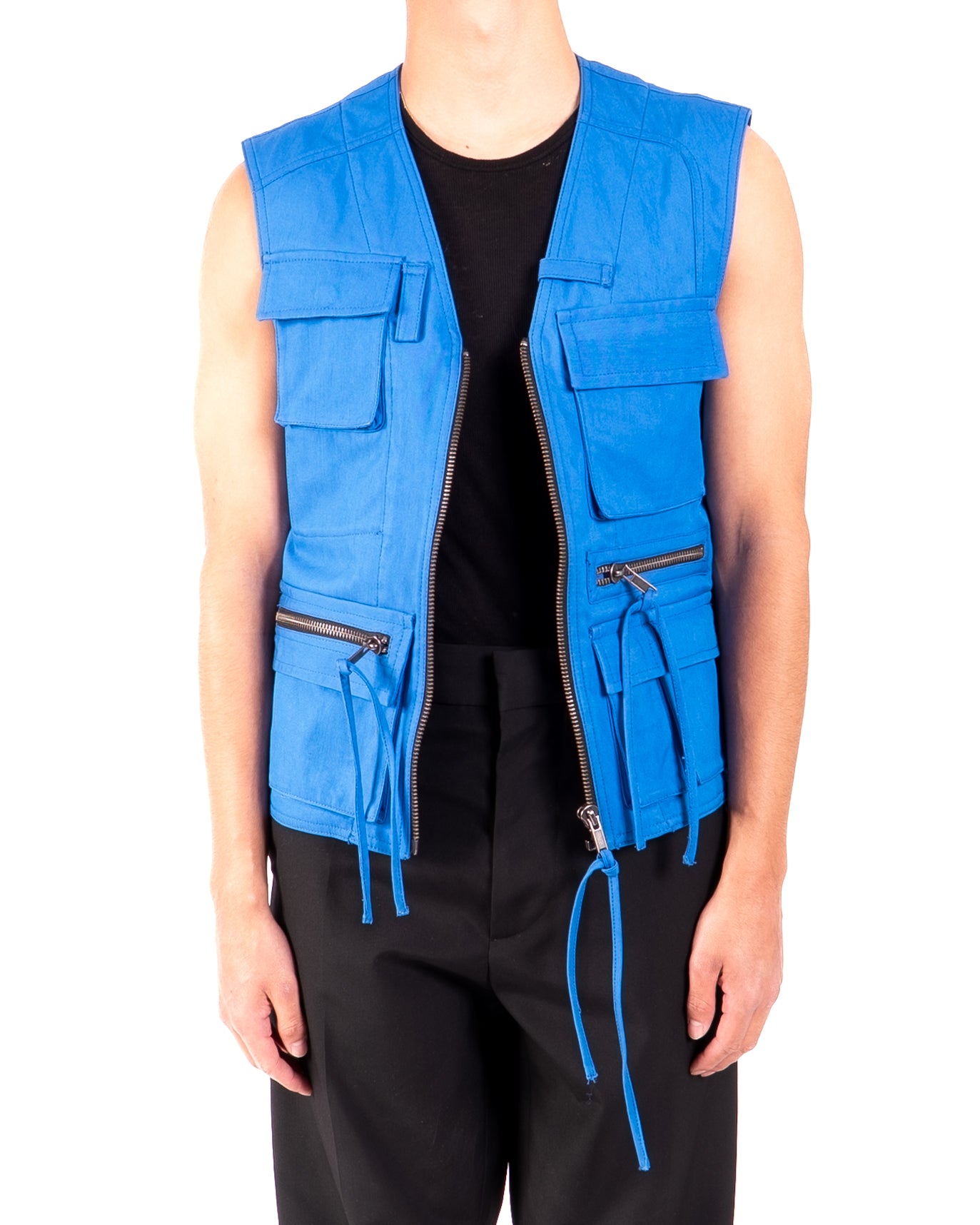 FW19 Workwear Vest in Blue Cotton