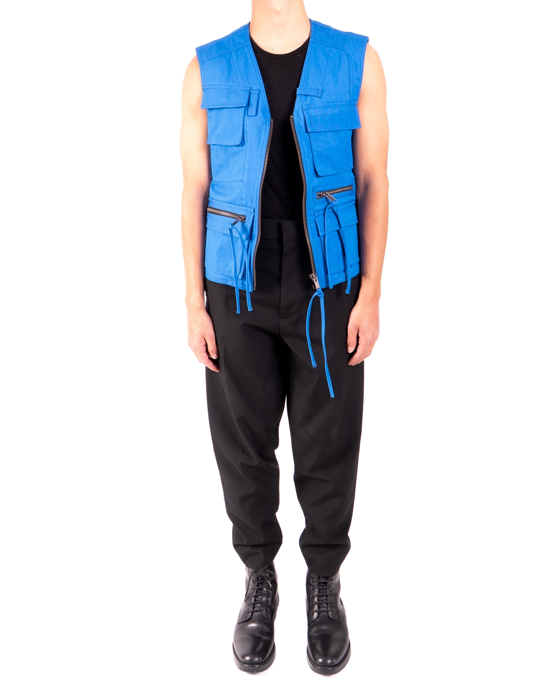FW19 Workwear Vest in Blue Cotton