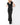 FW18 Floral Embroidered Two-Tone Dress in Black Silk