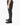 FW18 Knitted Hem Trousers in Vintage Black Leather