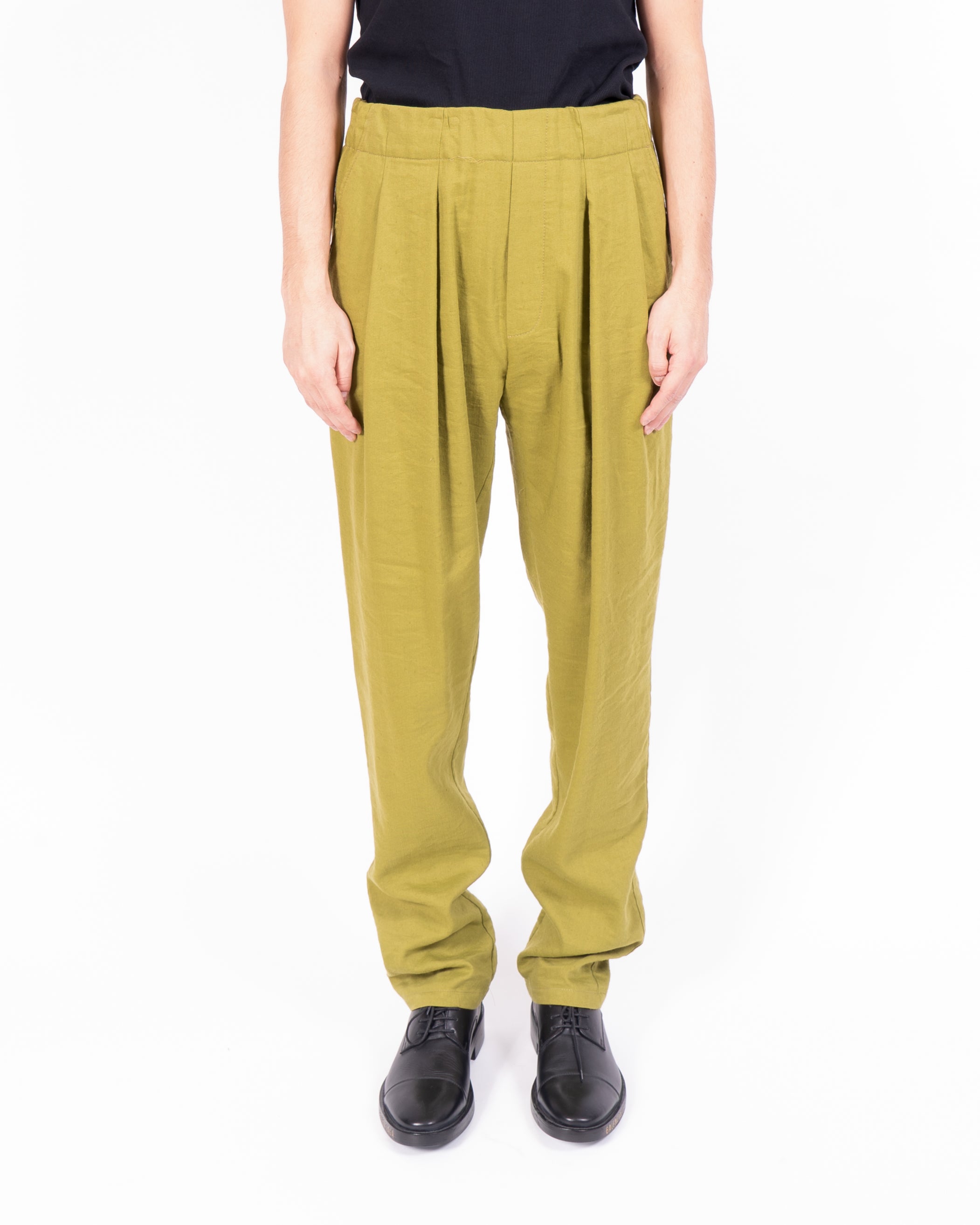 FW18 Elasticated Waistband Trousers in Poison Green Wool