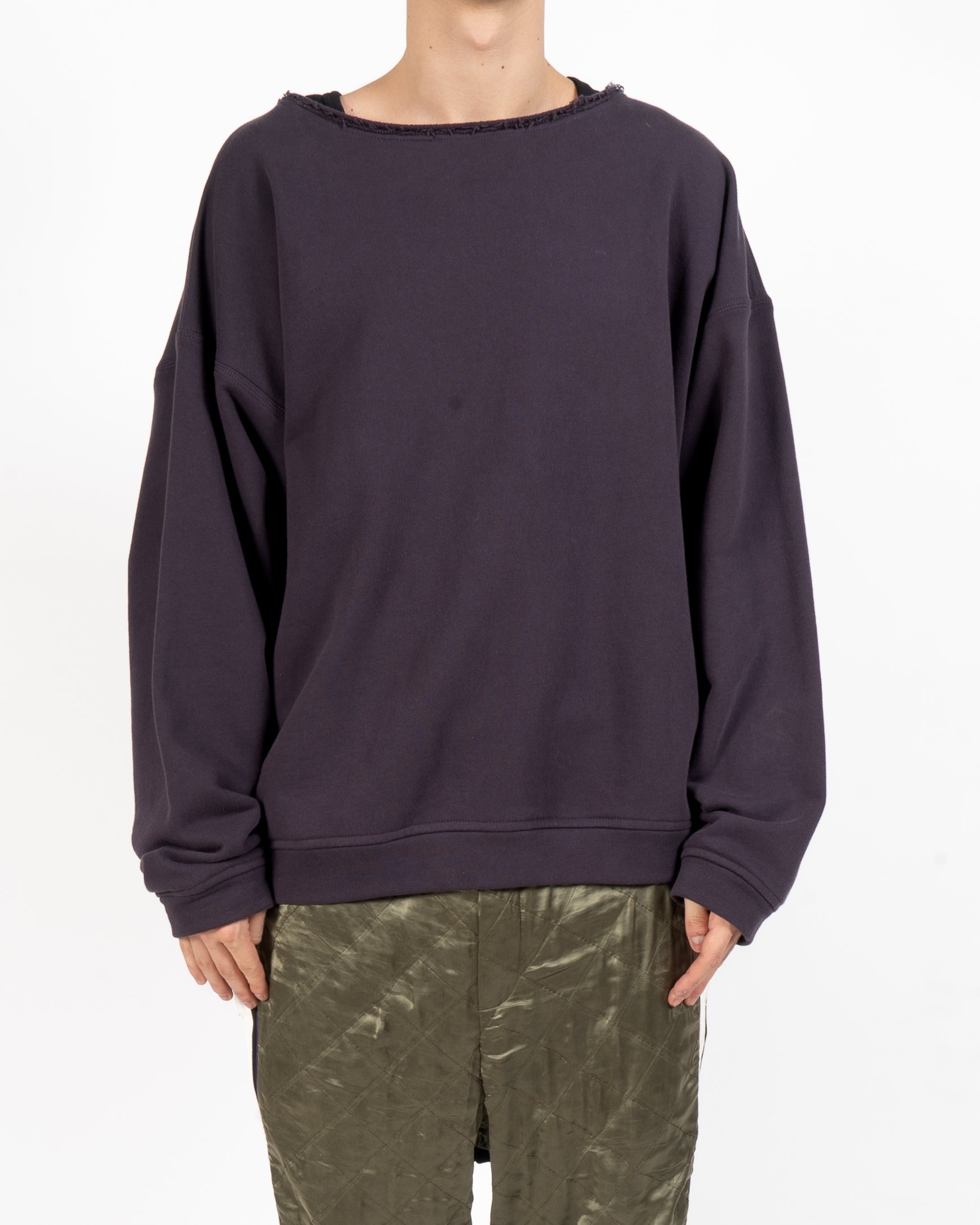 SS14 1of1 Oversized Distressed Perth Sweatshirt in Aubergine