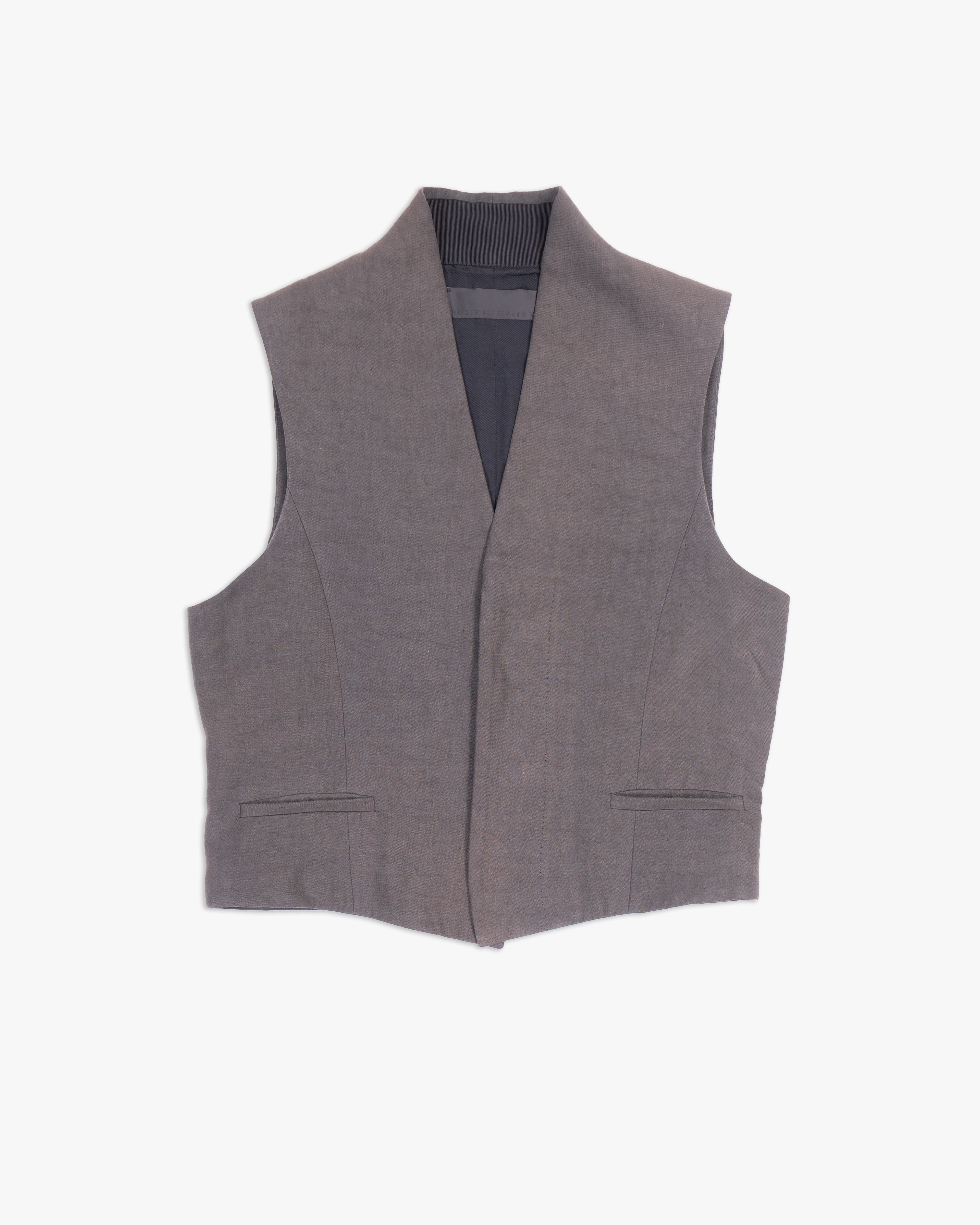 SS15 Classic Waistcoat in Grey Linen