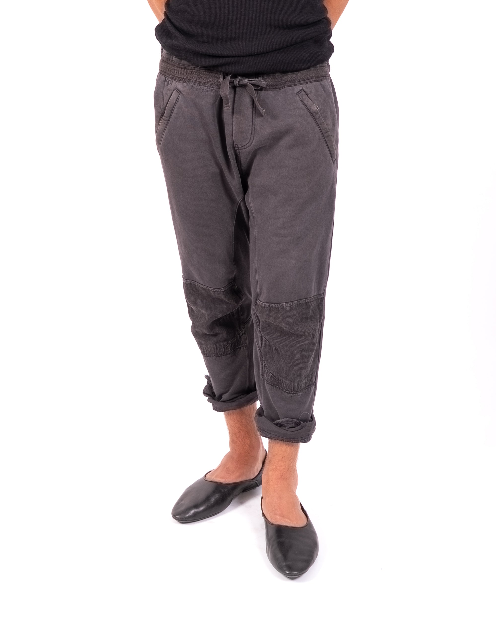 SS16 Cropped Distressed Sweatpants in Washed Grey Perth
