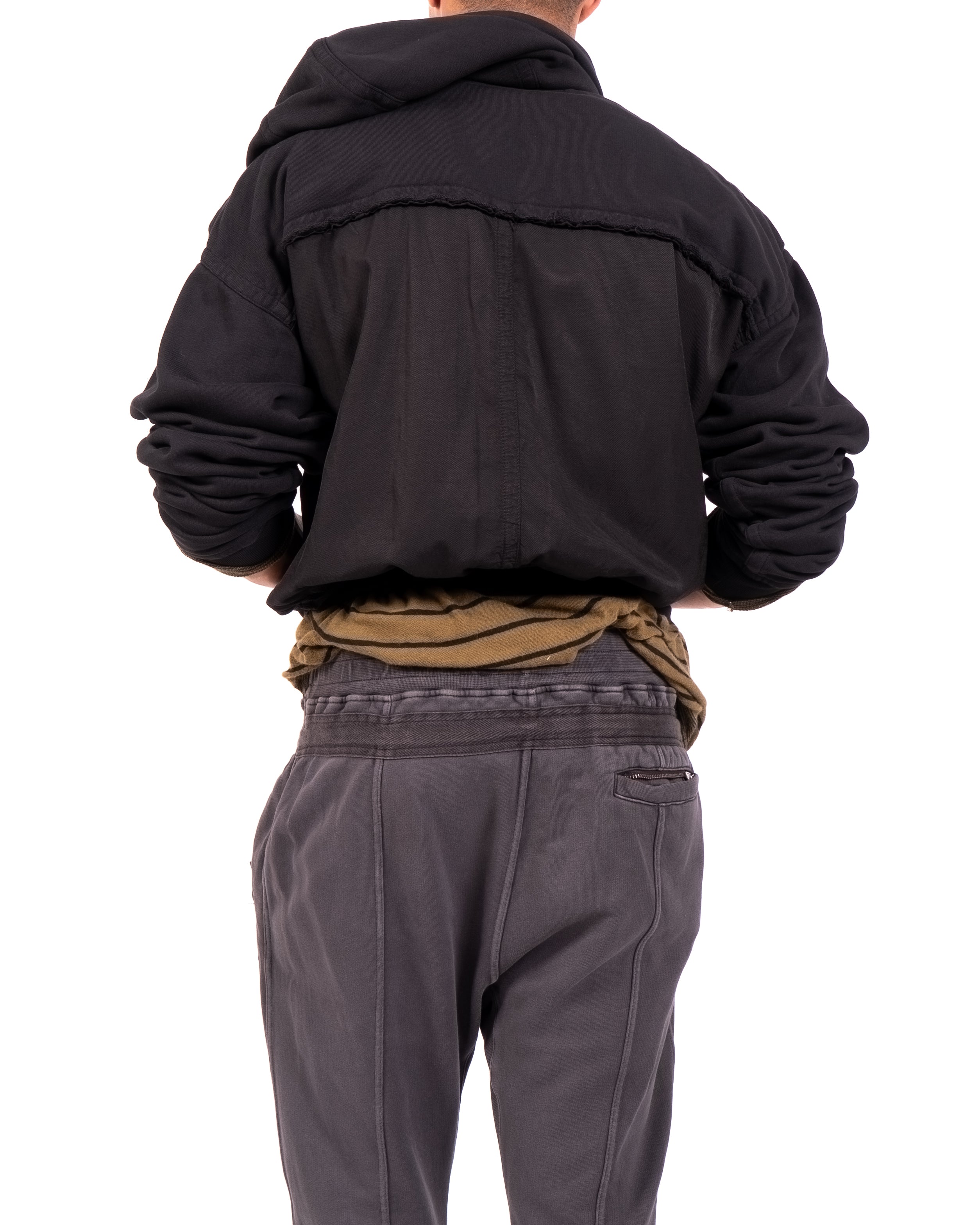 SS17 Distressed Zip Hoodie in Viscose & Cotton
