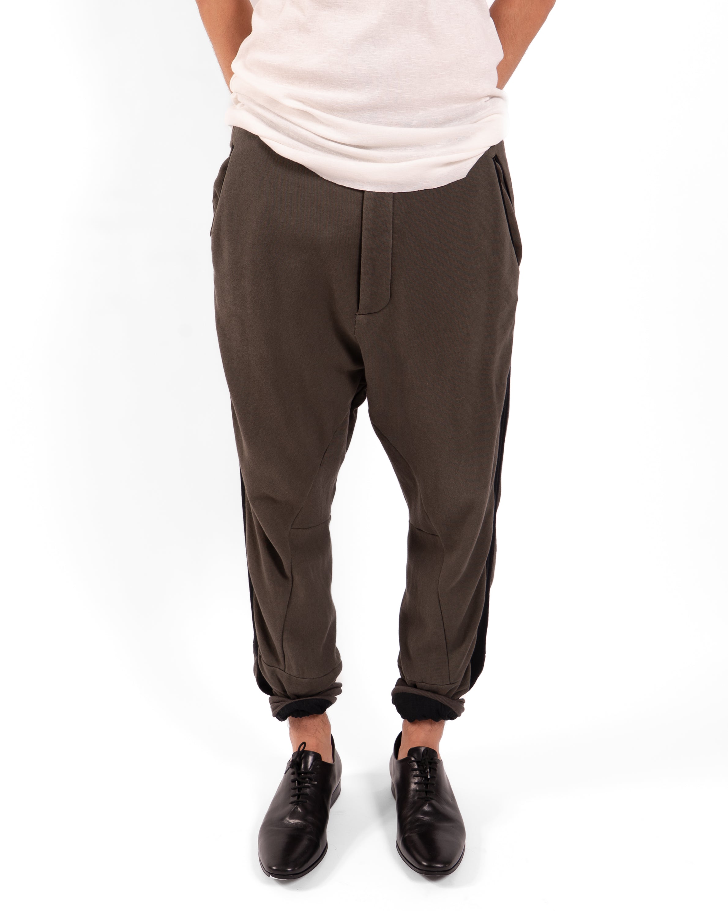 SS14 Relaxed Side Striped Sweatpants in Khaki Perth