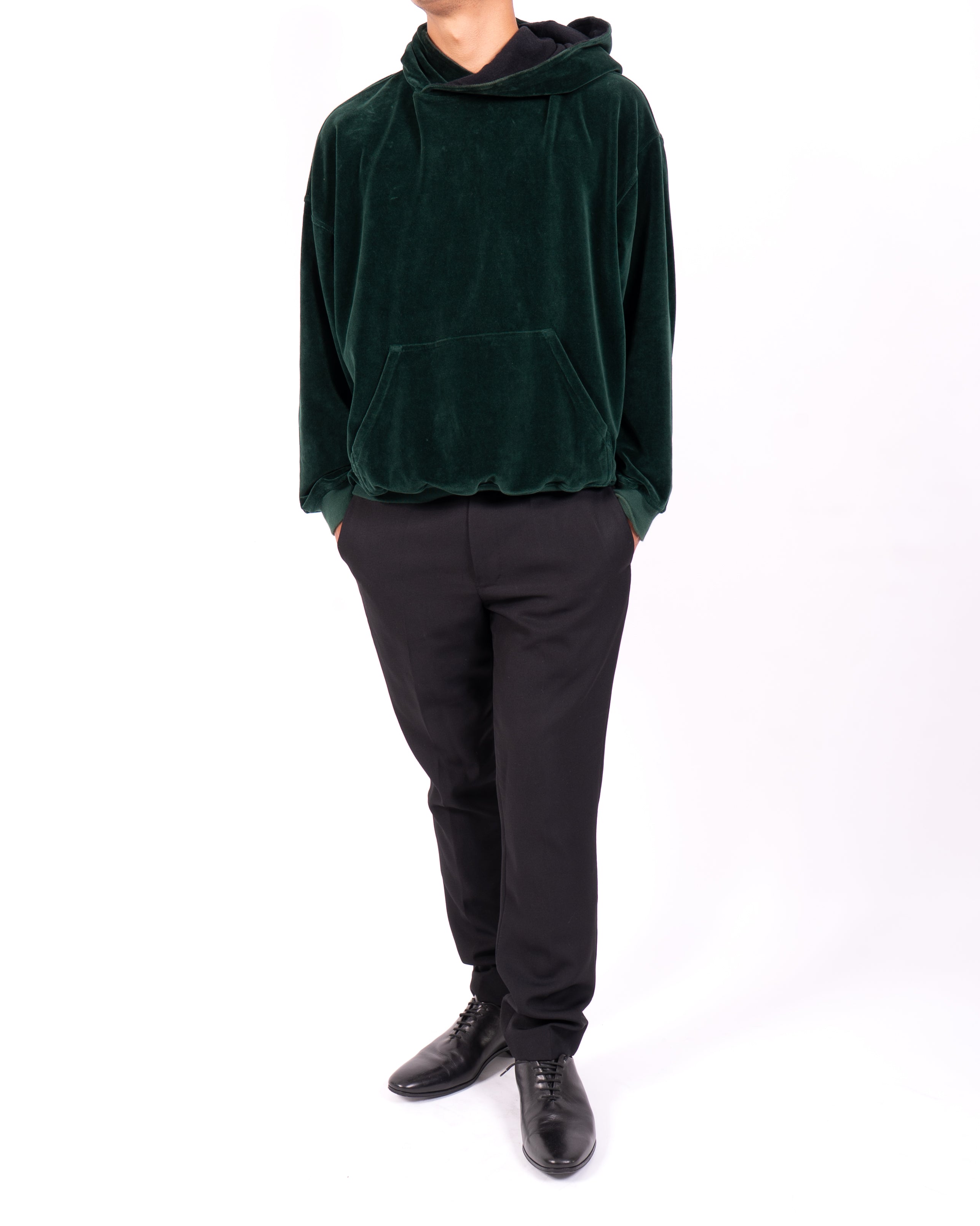FW19 Oversized Perth Hoodie in Green Velvet