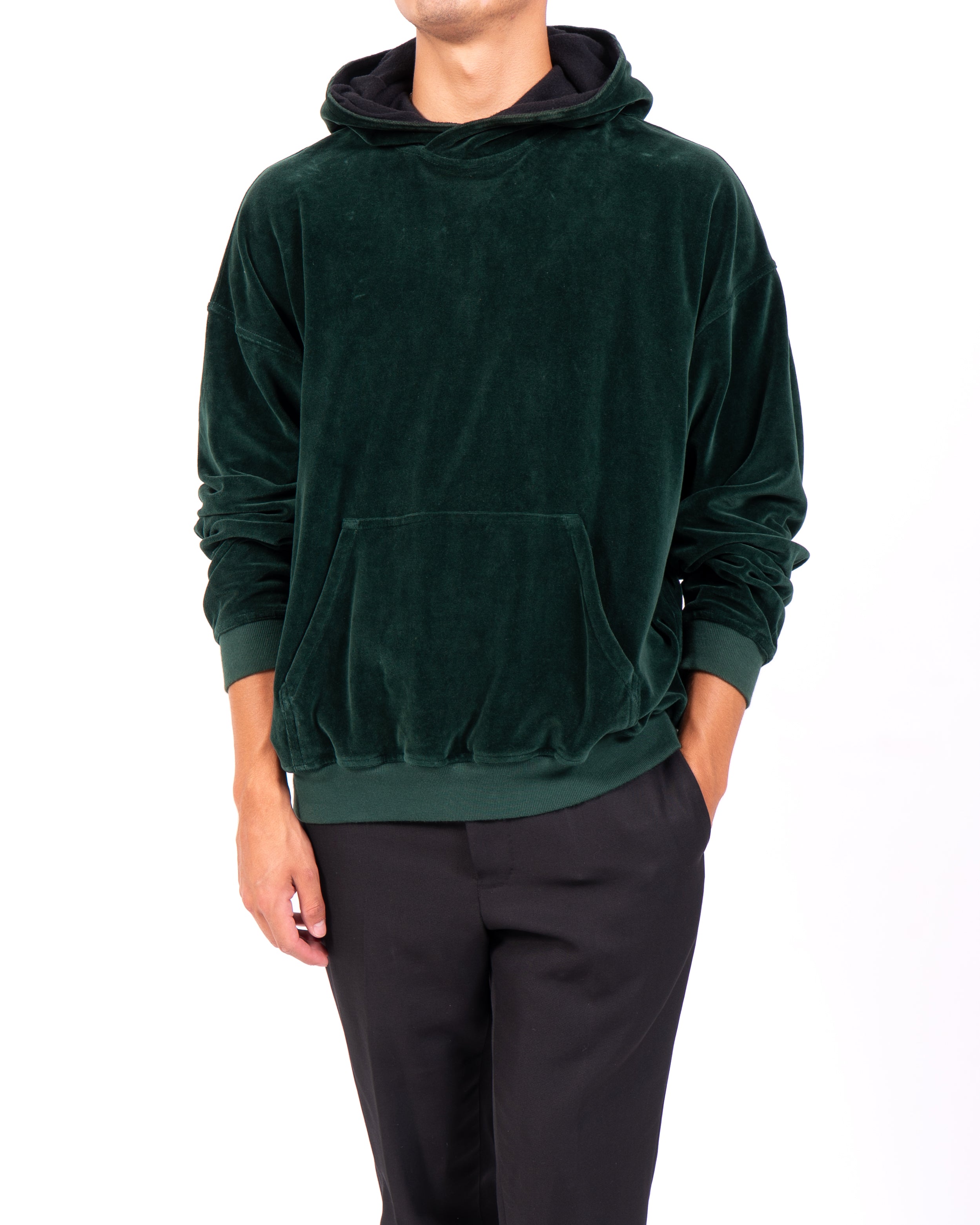FW19 Oversized Perth Hoodie in Green Velvet