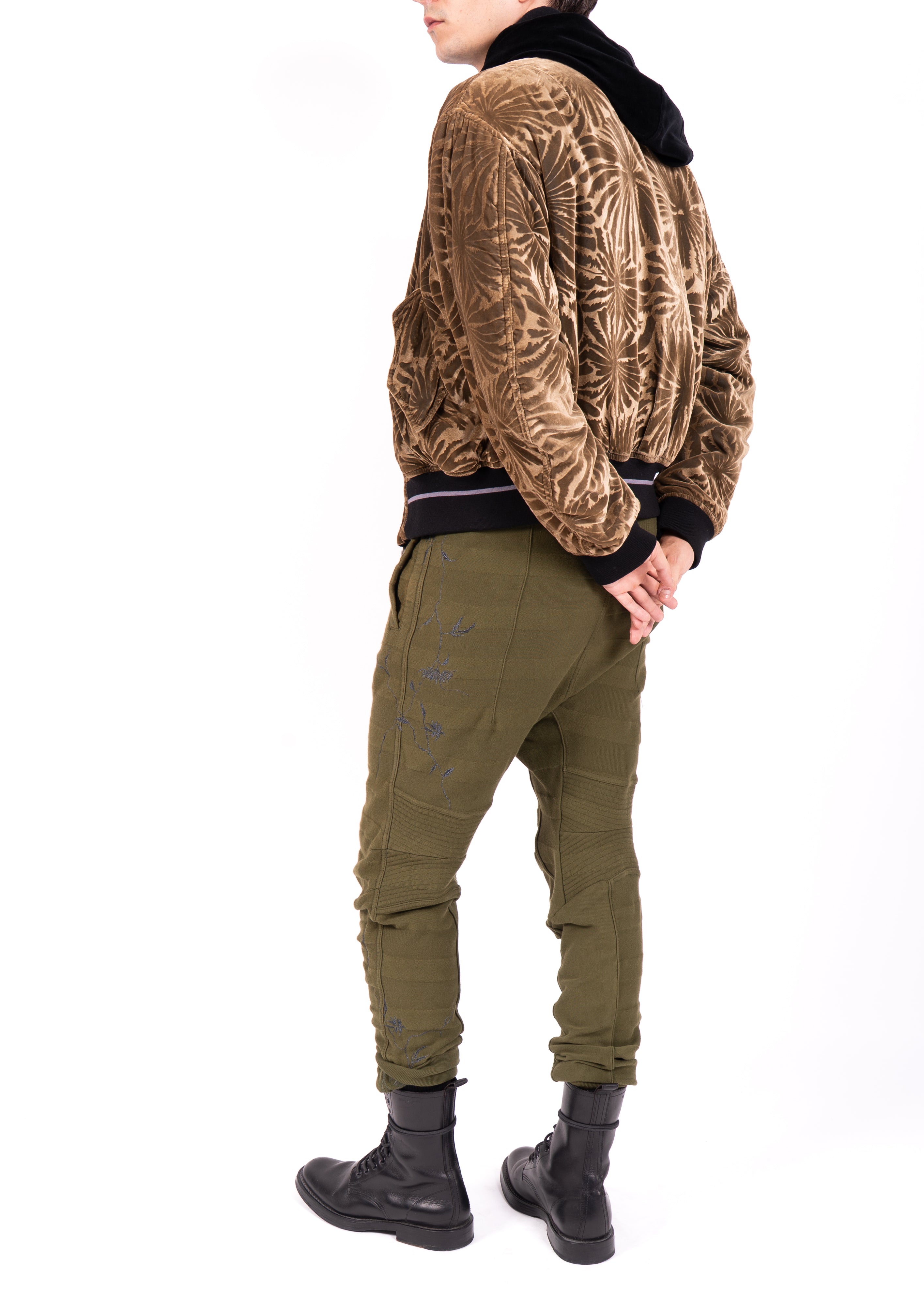 FW18 Reversible Bomber in Golden Floral Velvet