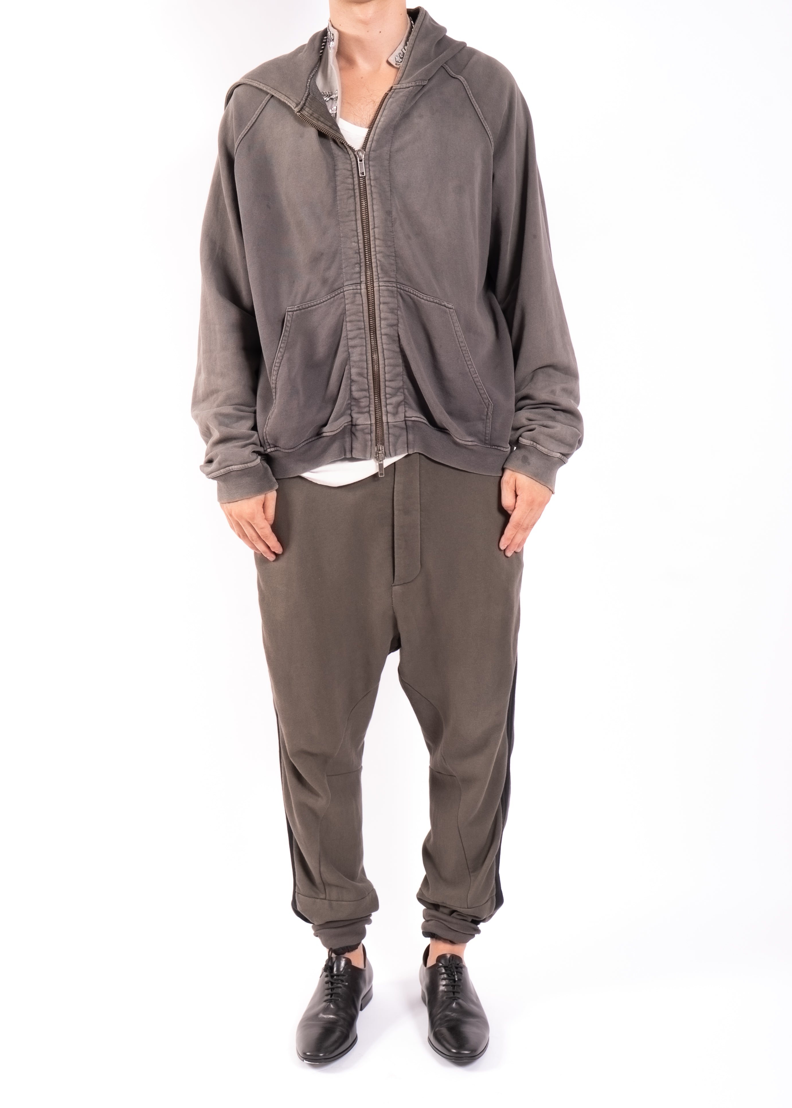 SS16 Oversized Perth Zip-Hoodie in Washed Grey