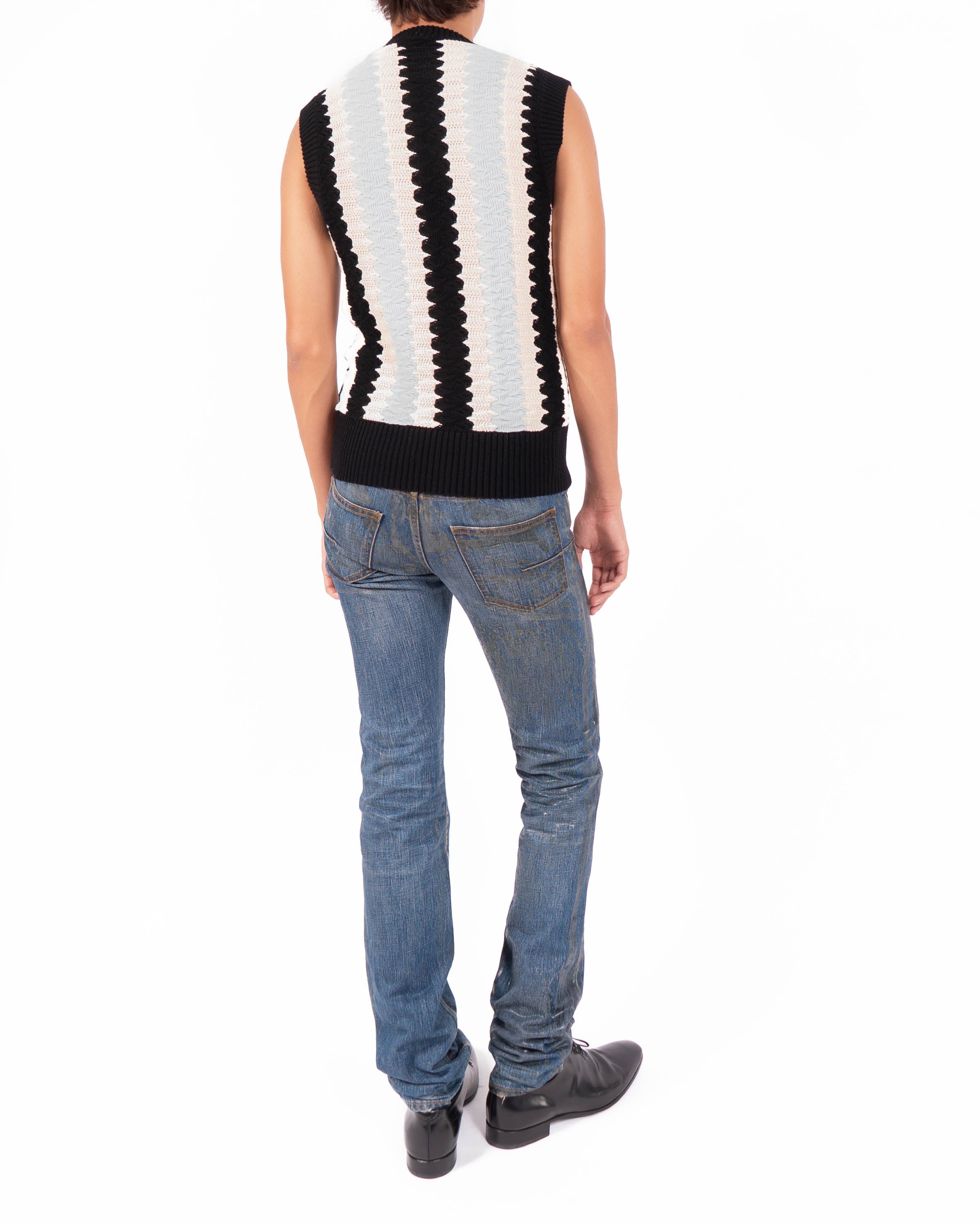 SS19 Sleeveless Vest in Multicolor Wool Knit