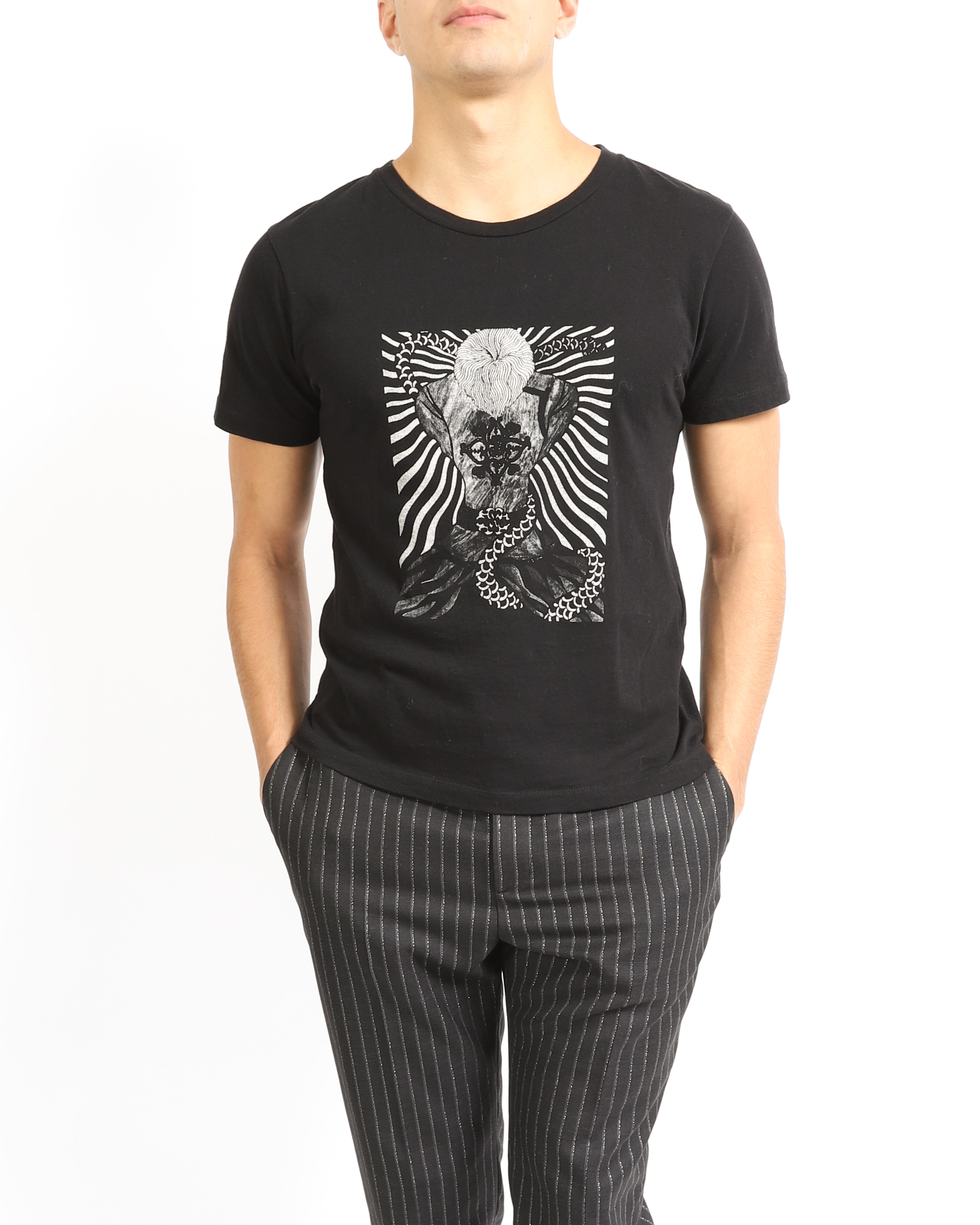 SS20 Sex Slave Print T-Shirt in Black Cotton