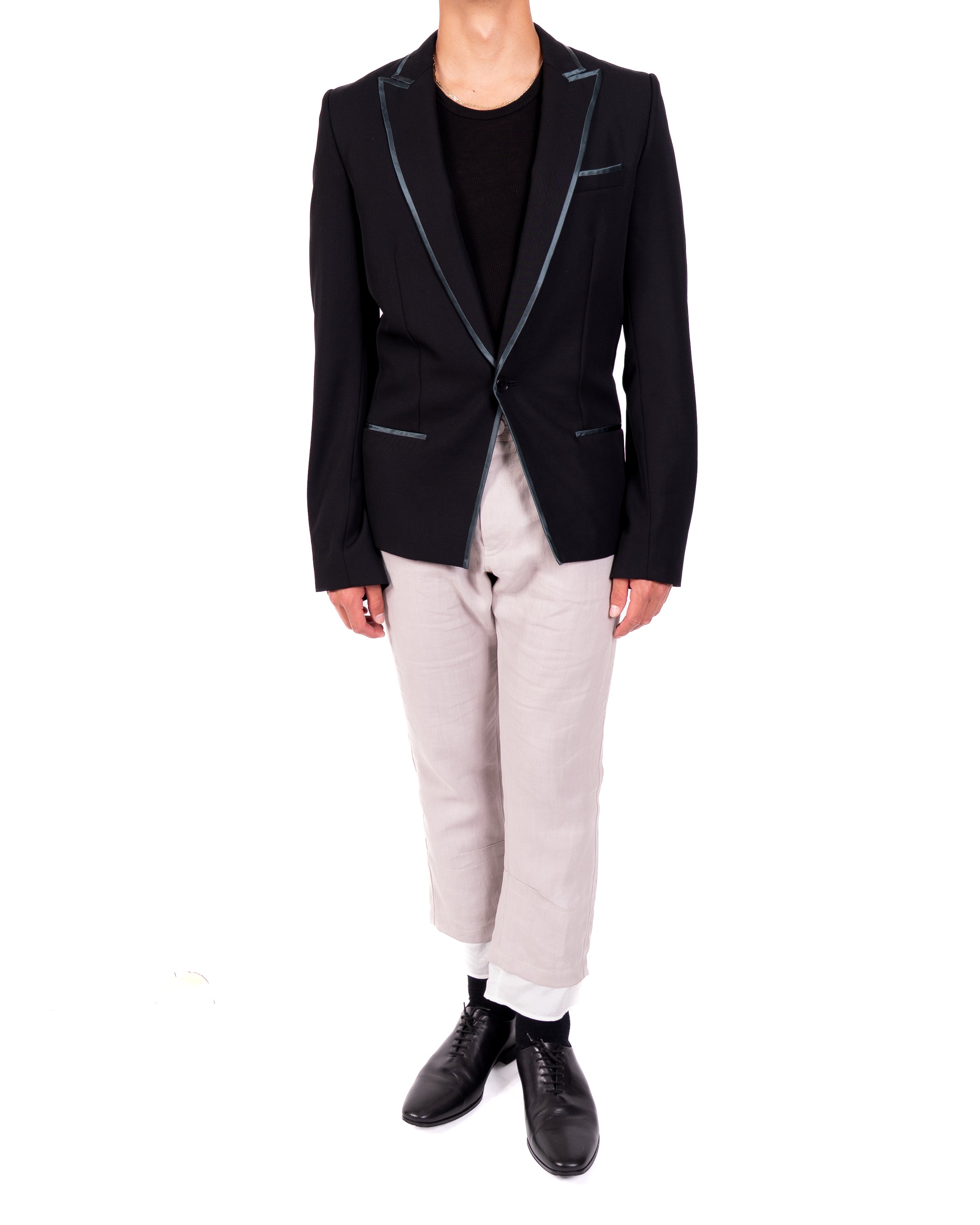 SS16 Cropped Trousers in Beige Cotton
