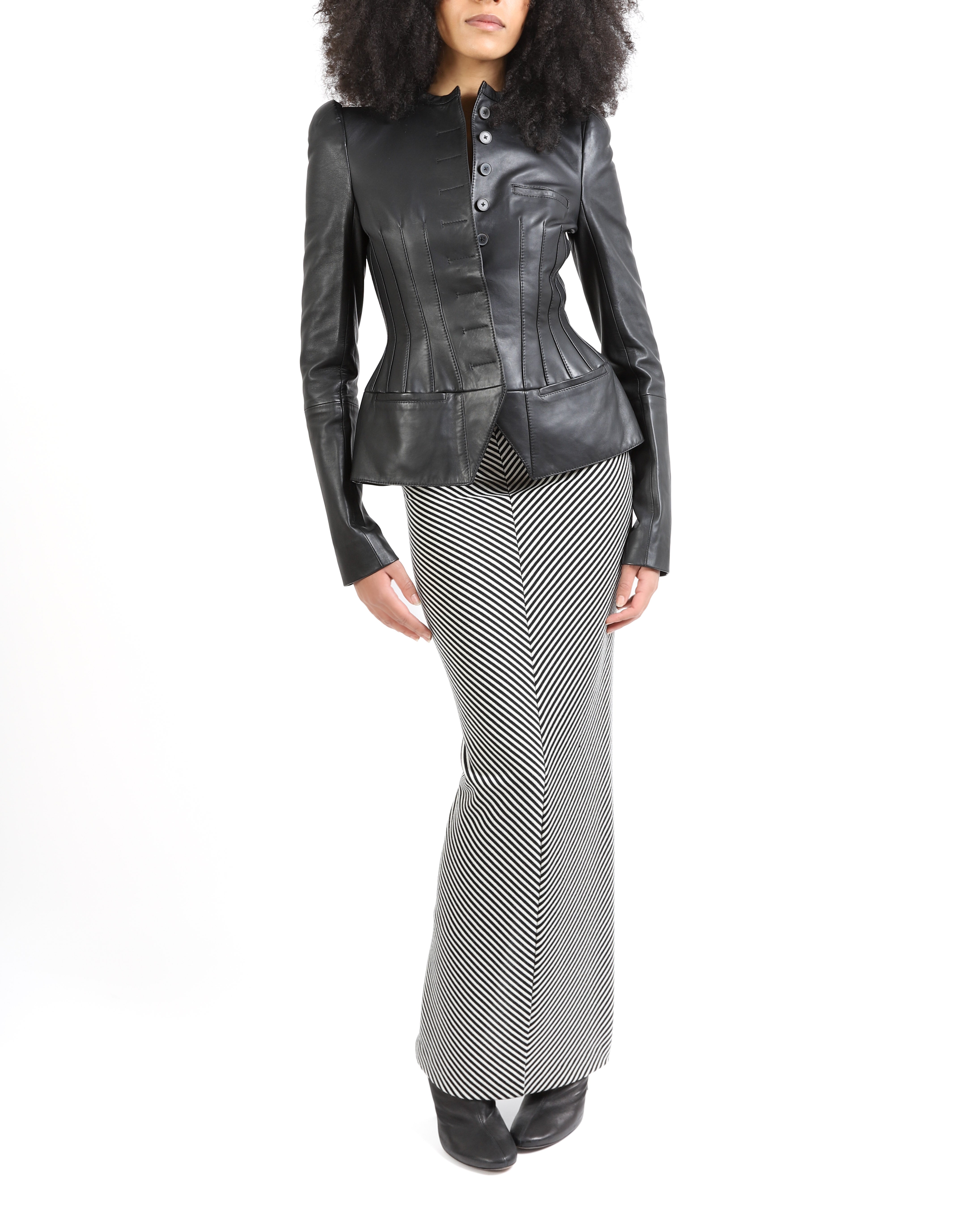 FW17 3D Hourglass jacket in Black Leather