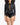 FW15 High Waisted Micro Shorts with Accent Stitching in Blue Satin and Black Leather