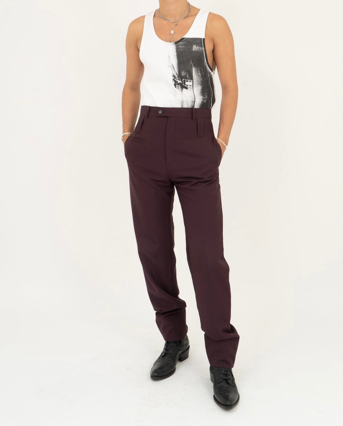 Purple Elonged Leg Trousers