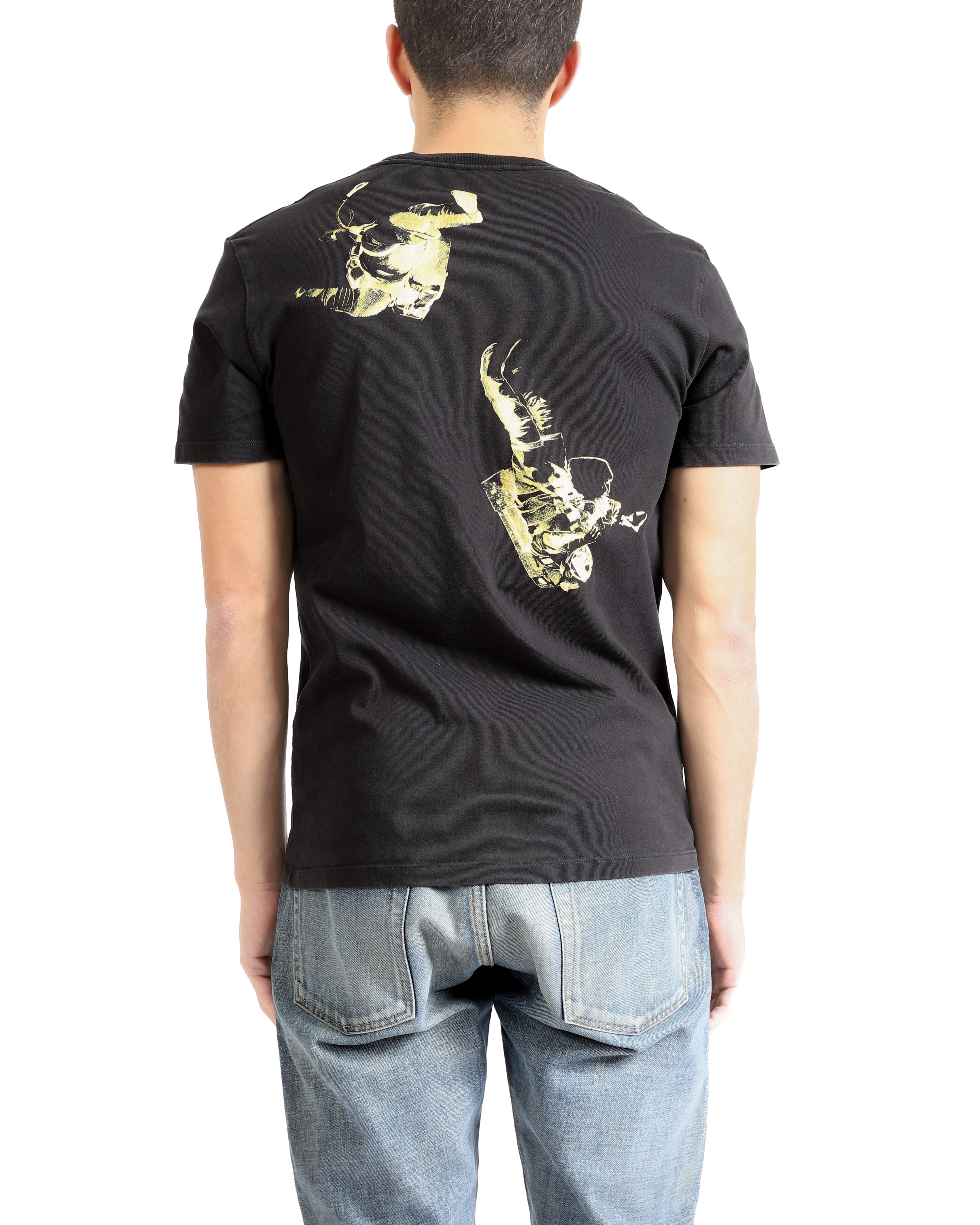 SS19 Astronaut Printed T-Shirt in Black Coton