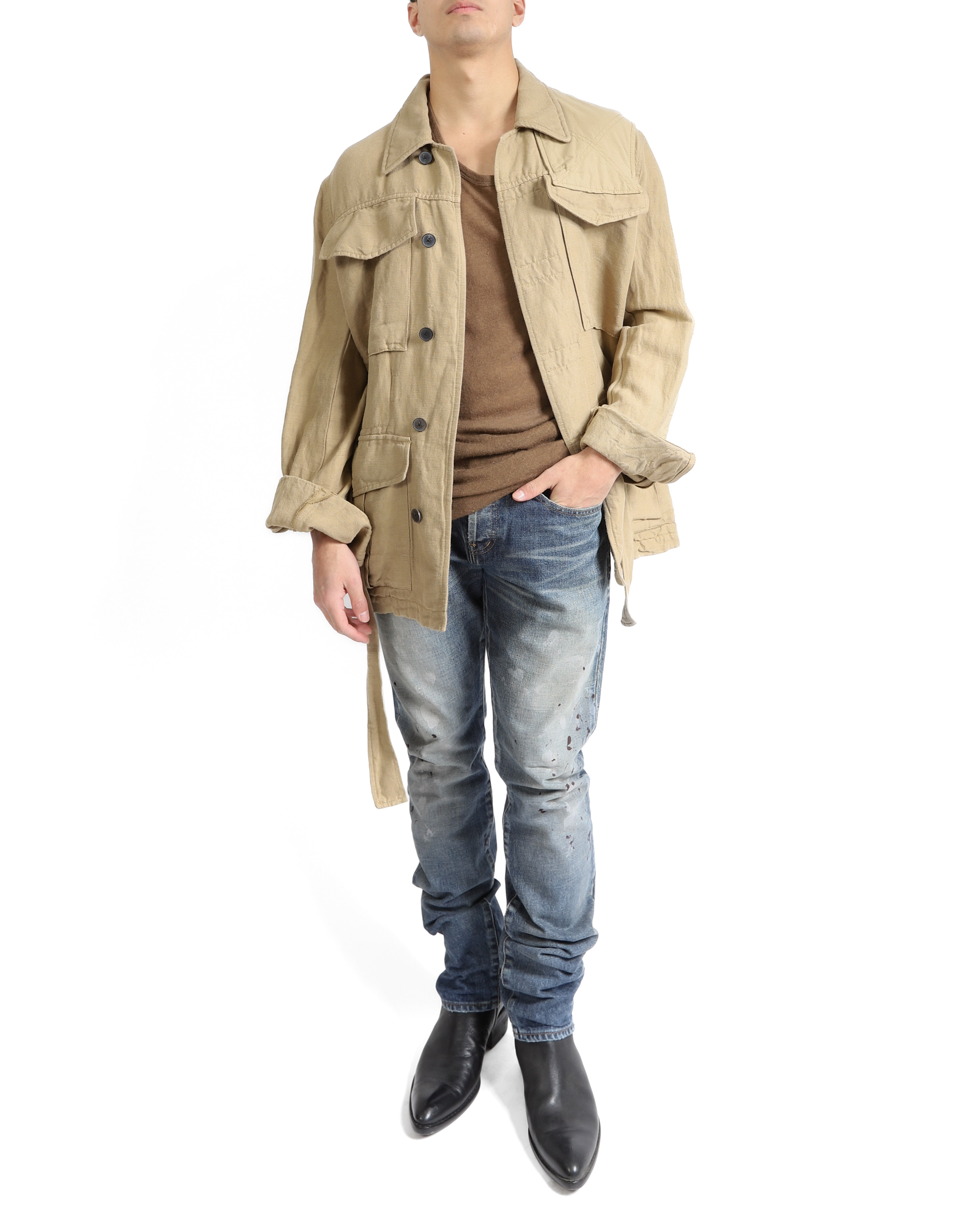 FW18 Safari Jacket in Beige Cotton