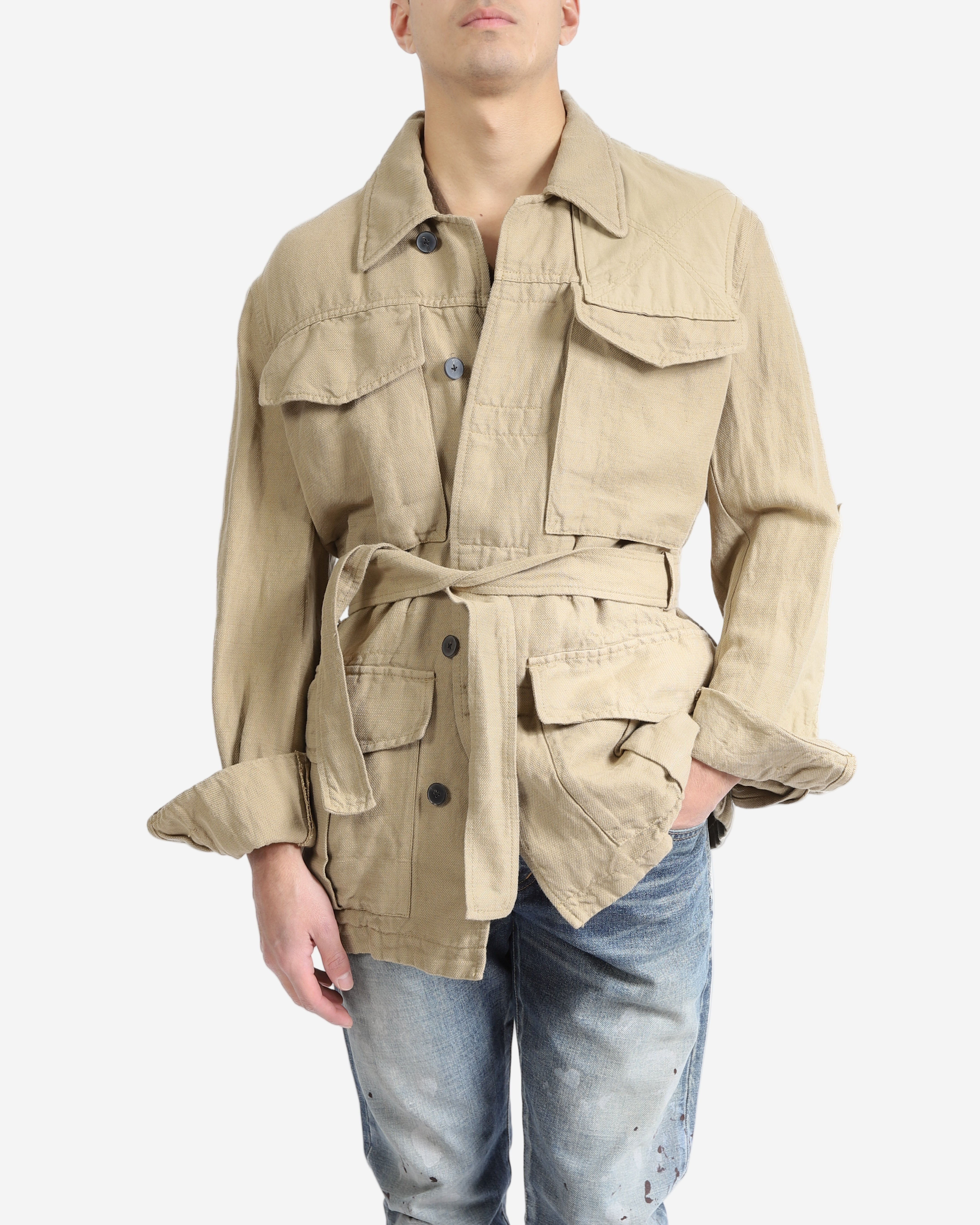 FW18 Safari Jacket in Beige Cotton