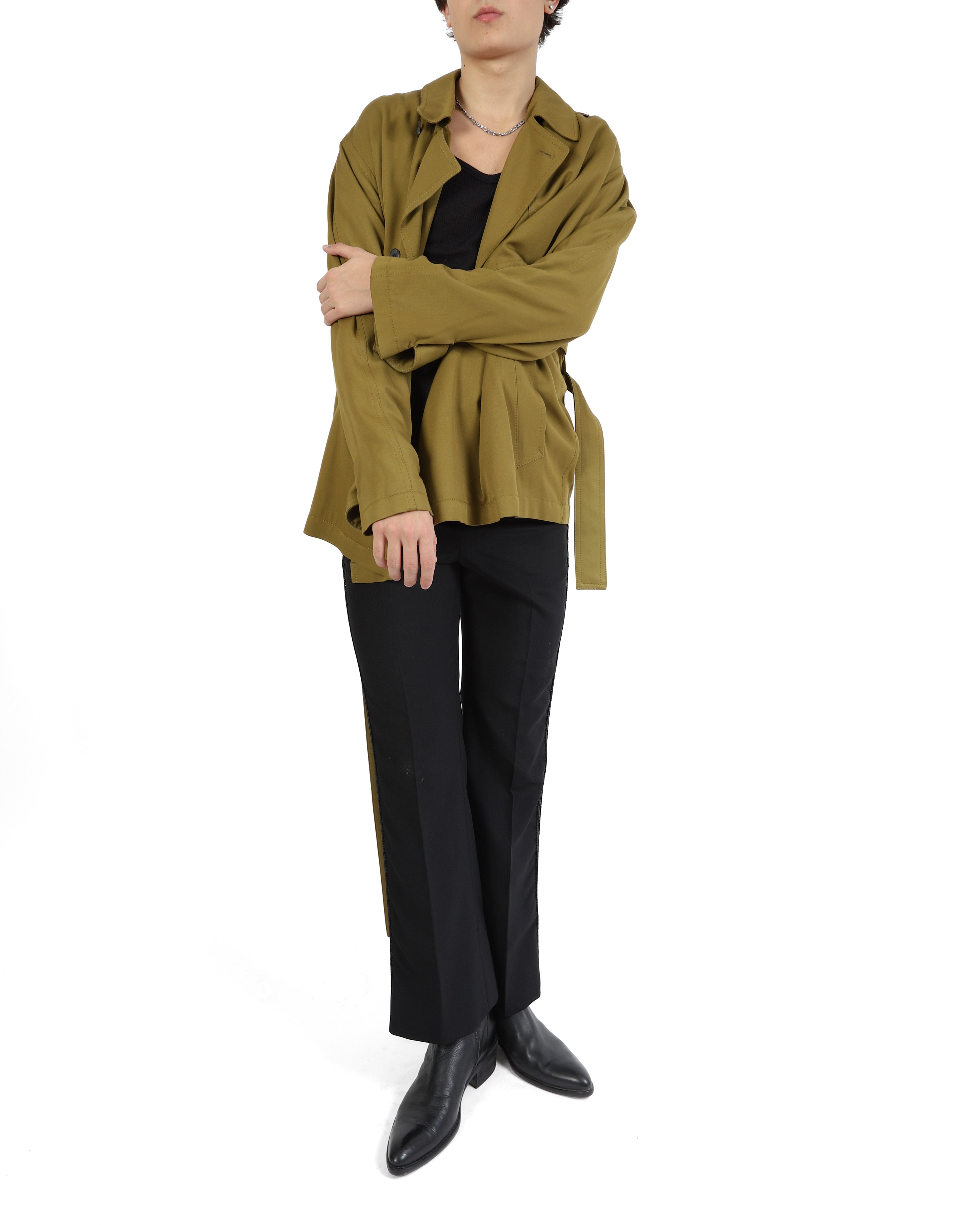 SS19 Oversized Caban Jacket in Mustard Viscose