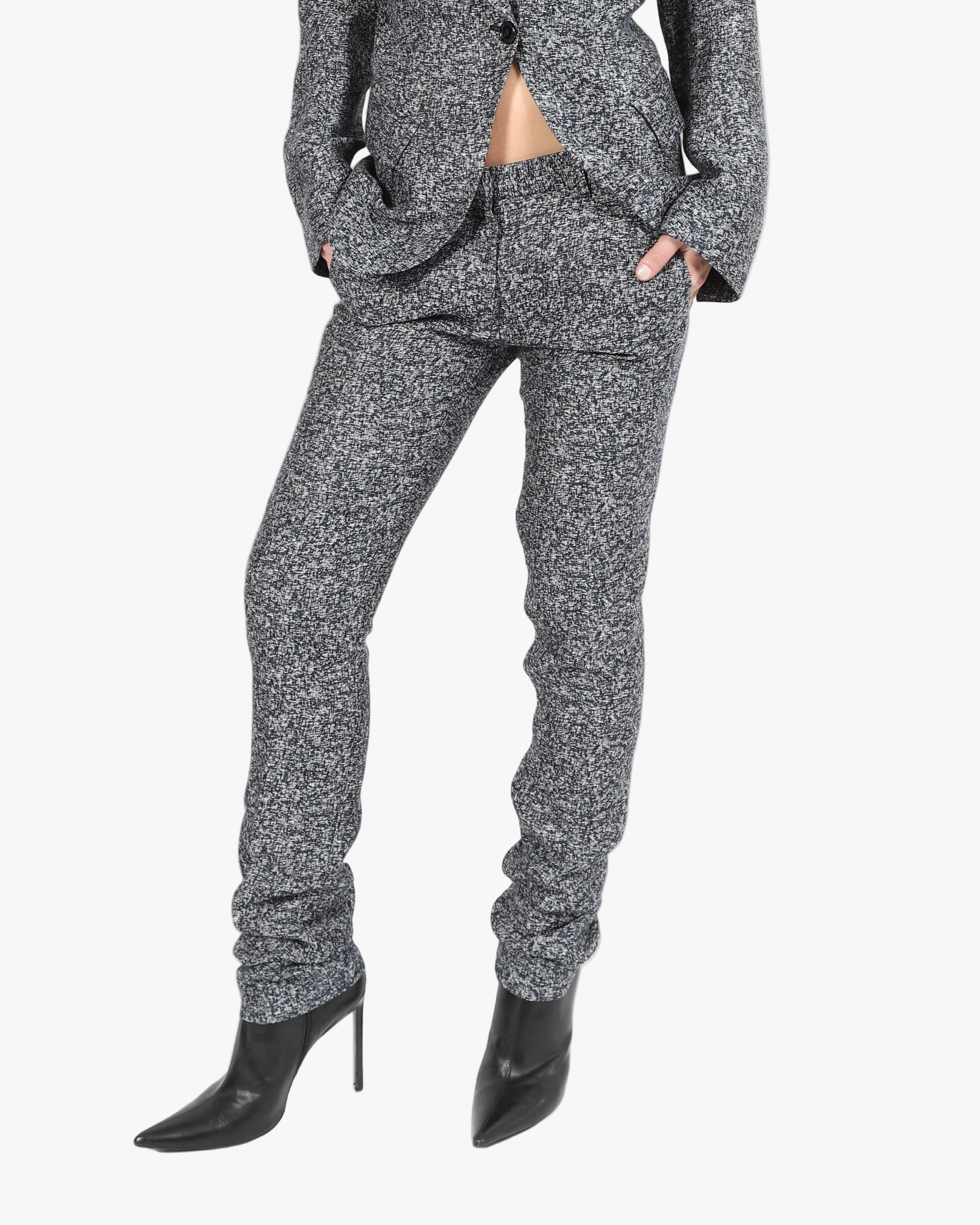 FW13 Tailored Leg Pants in Blue and Ivory