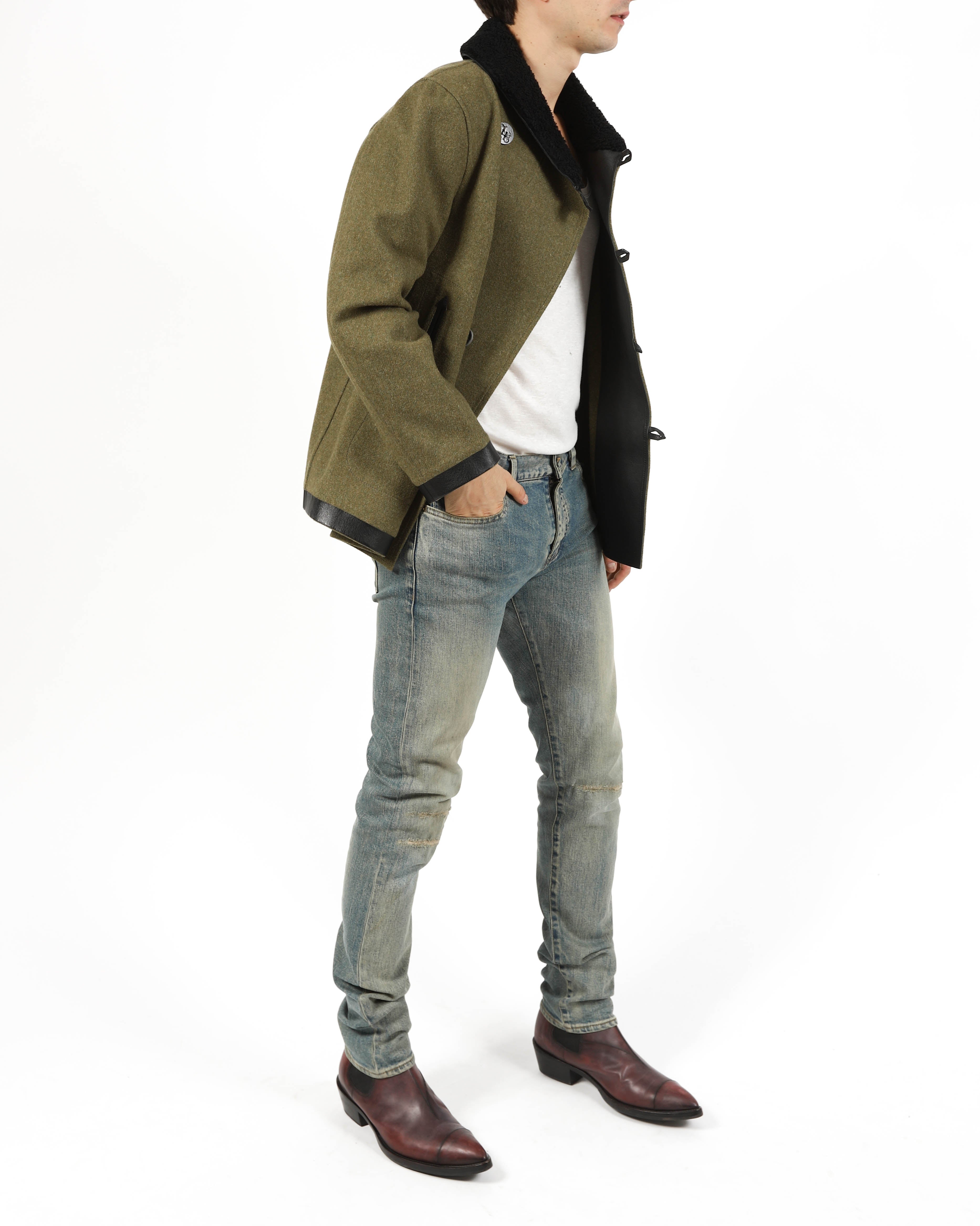 FW15 Skinny Repaired Knee Jeans in Dirty Washed Denim
