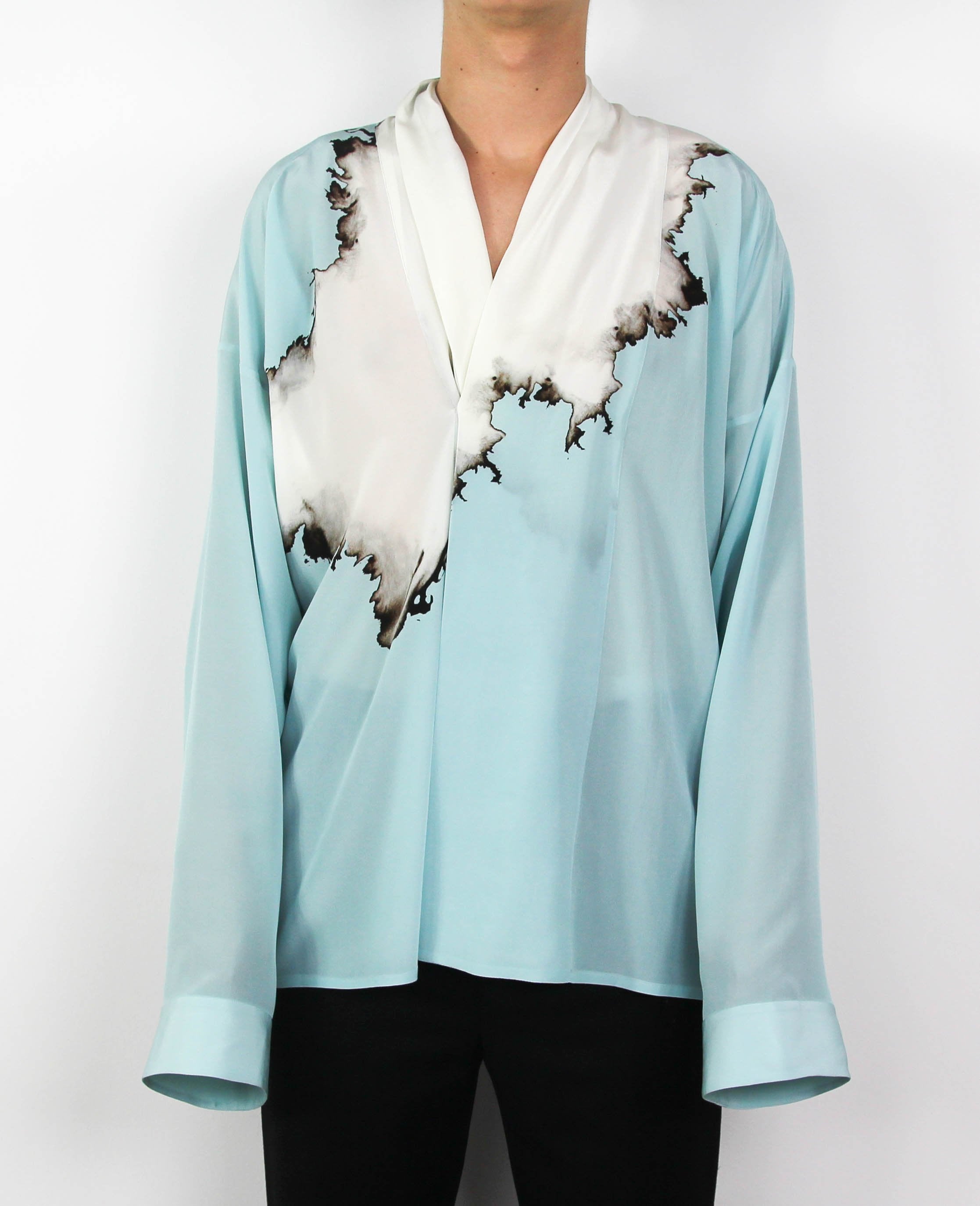 Light Blue Bleached Silk Shirt