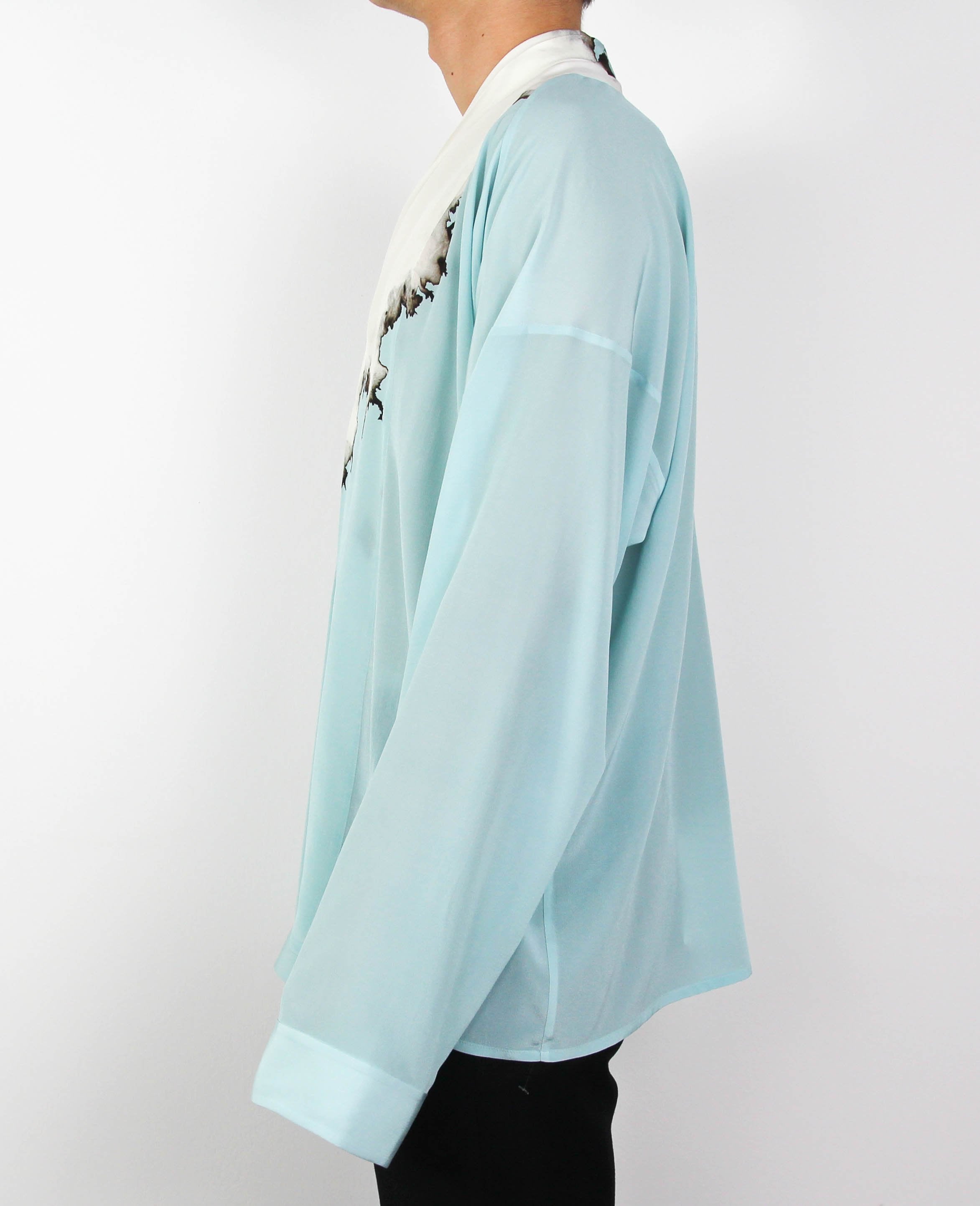 Light Blue Bleached Silk Shirt