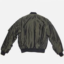 Load image into Gallery viewer, Green Satin Bomber Jacket