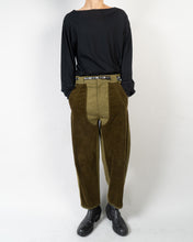 Load image into Gallery viewer, FW20 Green Relaxed Cord Patch Workwear Trousers