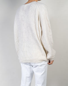 FW20 Oversized White Mohair Sweatshirt